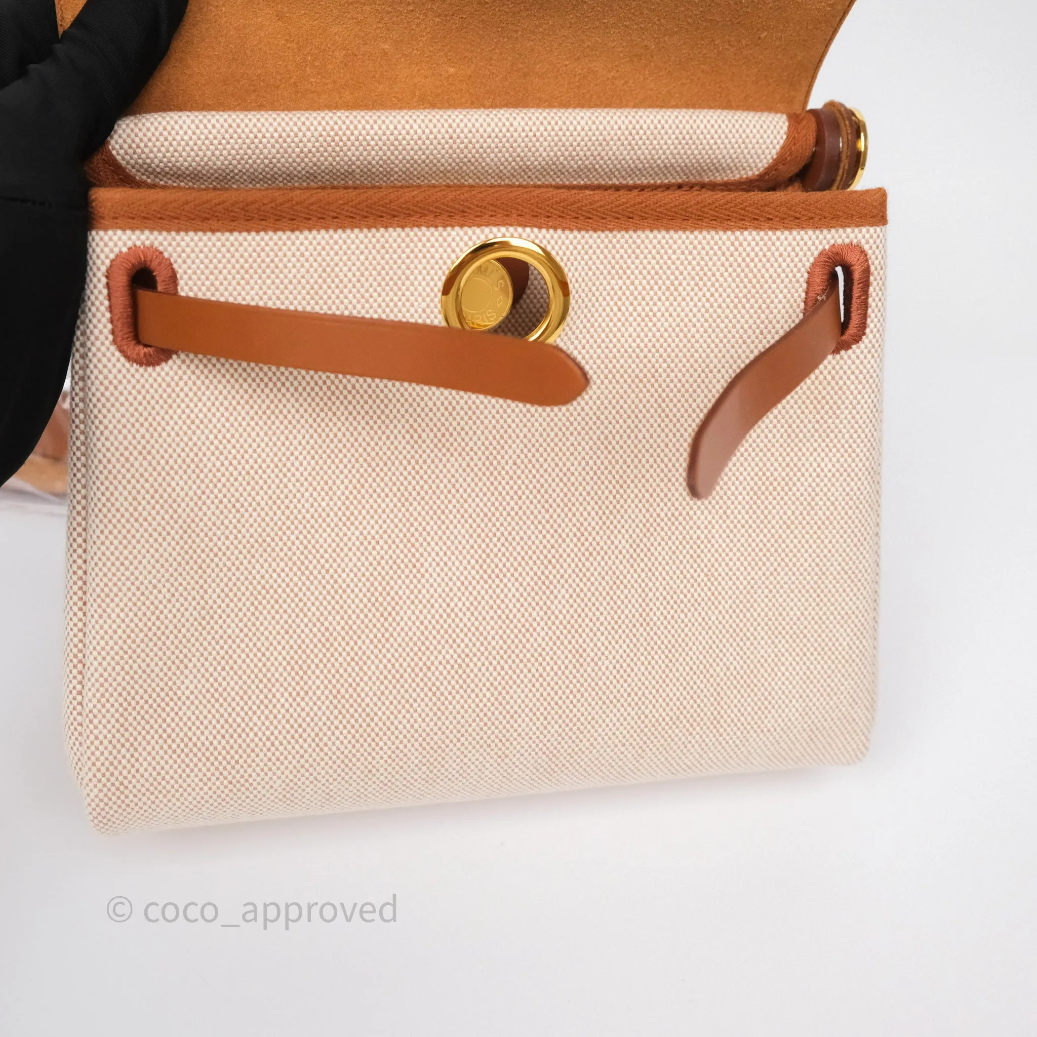 Hermes Mini Herbag Gold Ecru Gold Hardware
