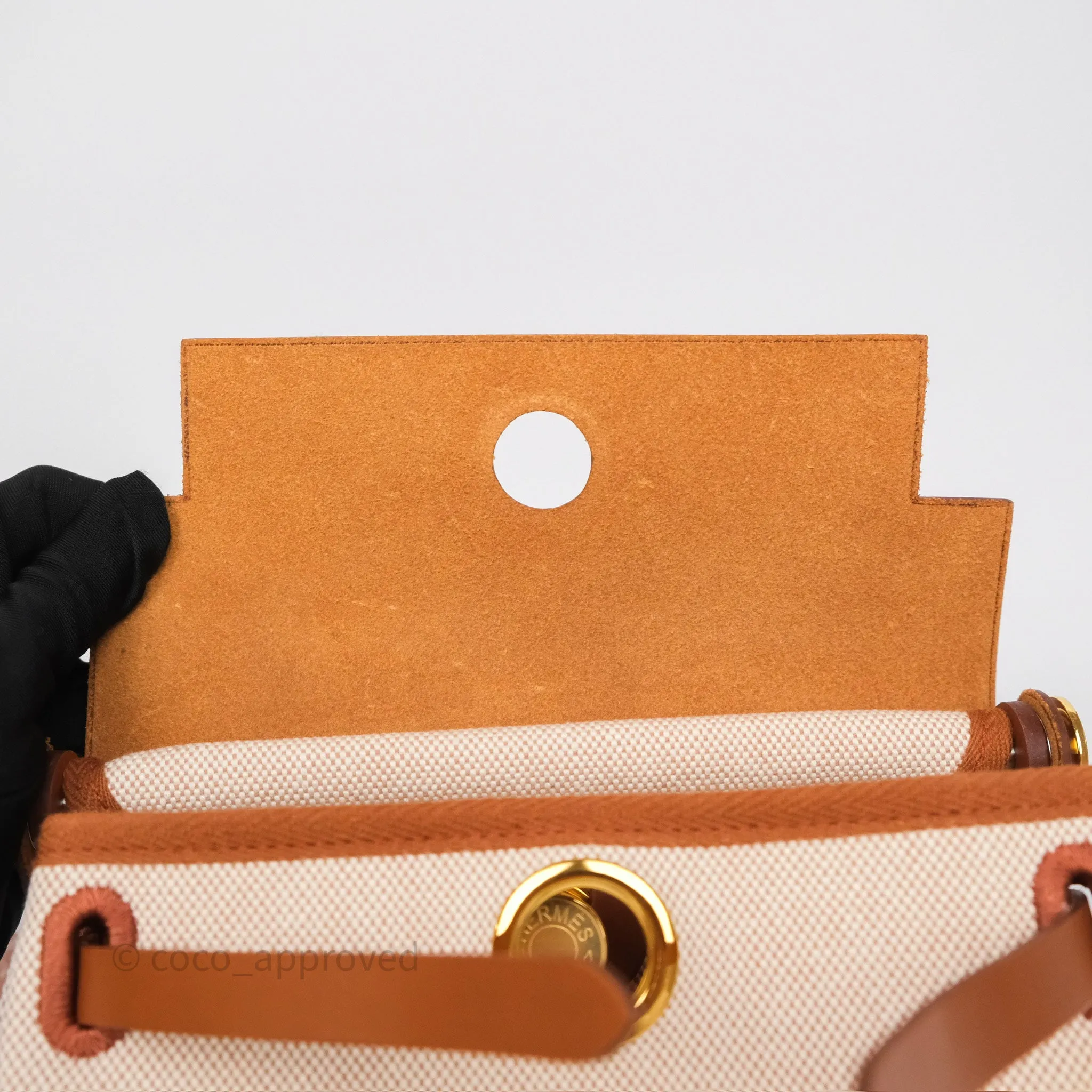 Hermes Mini Herbag Gold Ecru Gold Hardware