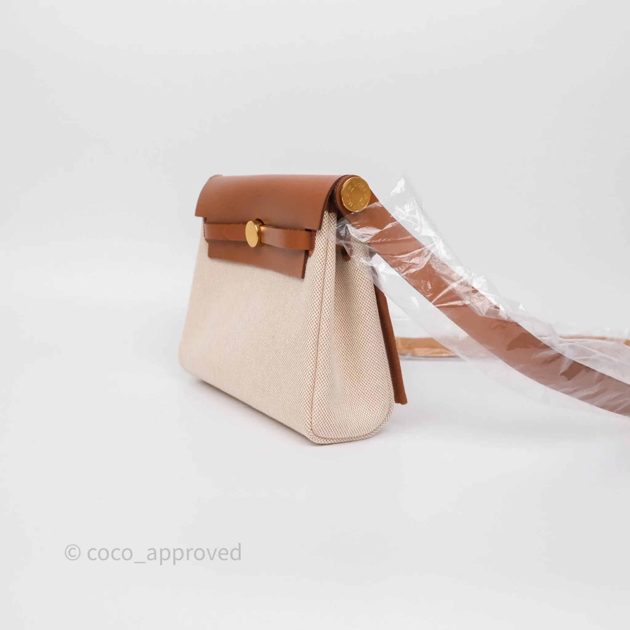 Hermes Mini Herbag Gold Ecru Gold Hardware
