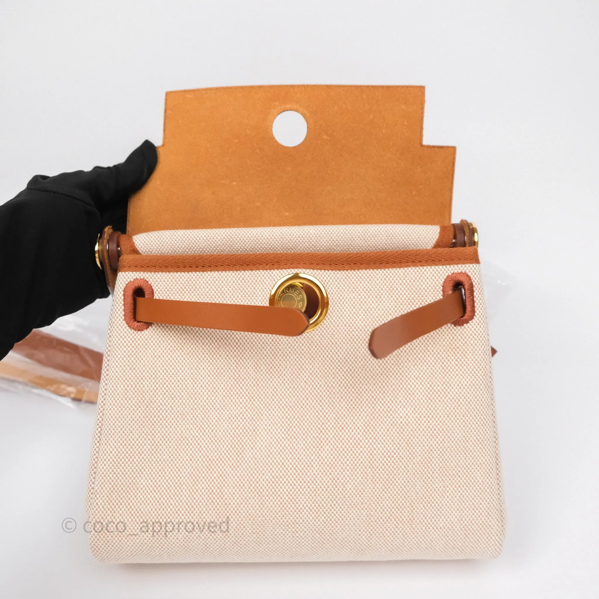 Hermes Mini Herbag Gold Ecru Gold Hardware