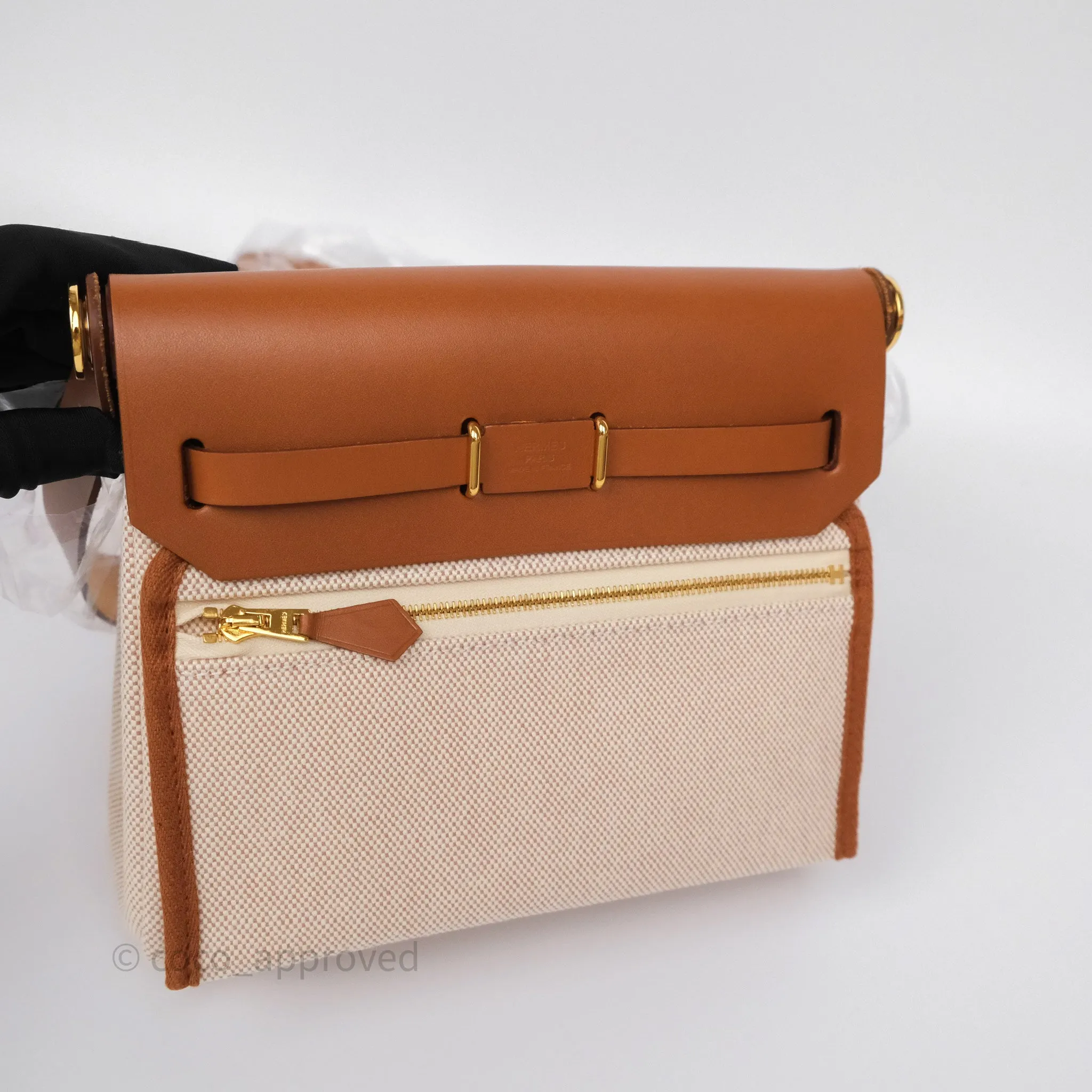 Hermes Mini Herbag Gold Ecru Gold Hardware