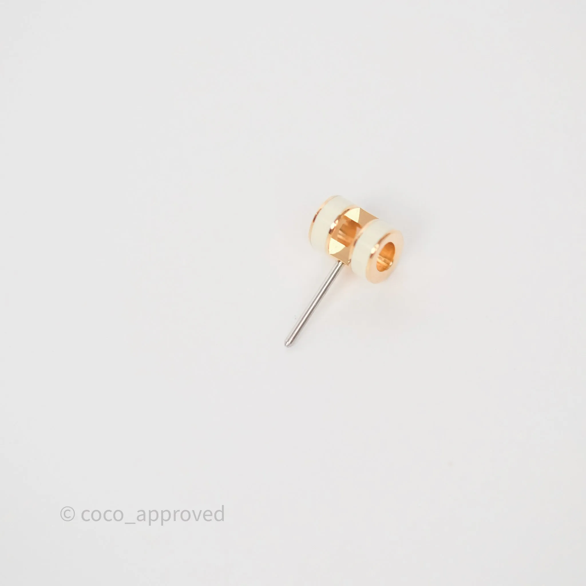 Hermes Mini Pop H Earrings Blanc Rose Gold