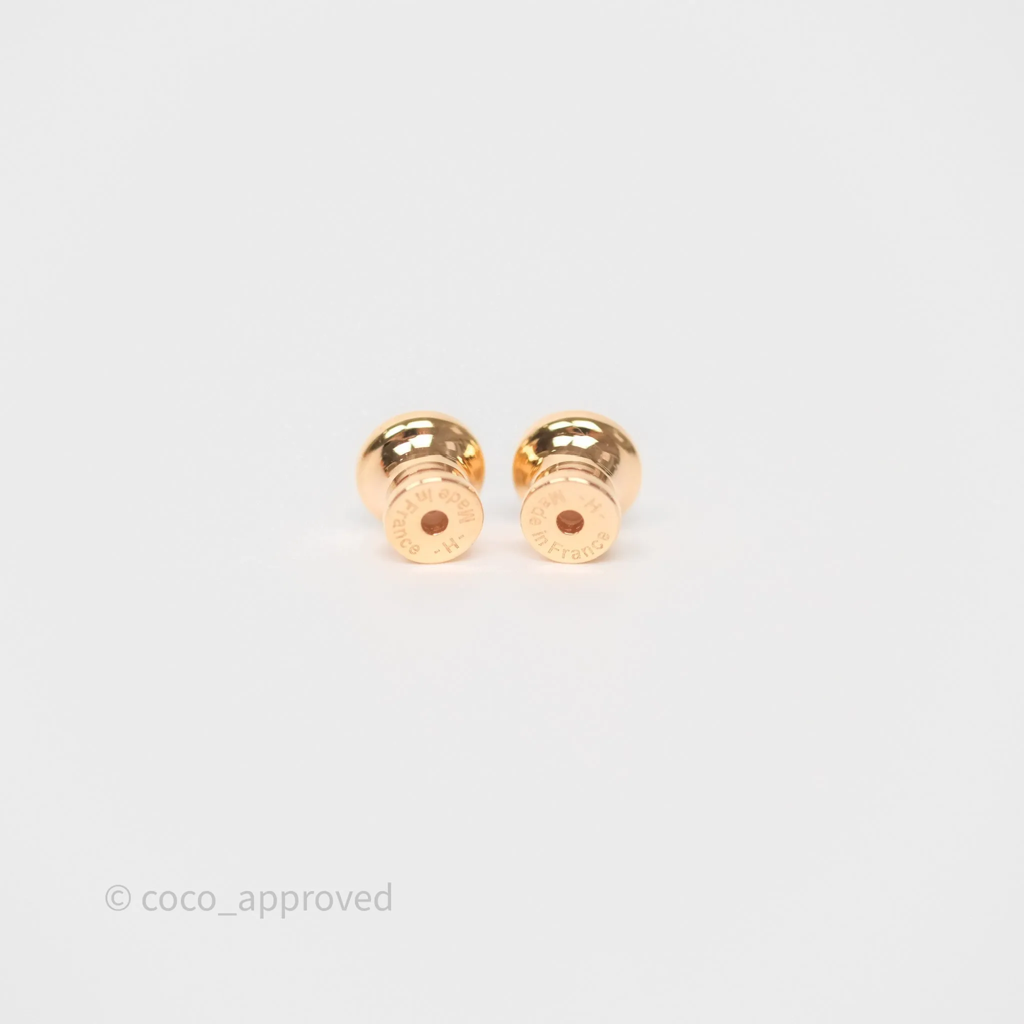 Hermes Mini Pop H Earrings Blanc Rose Gold