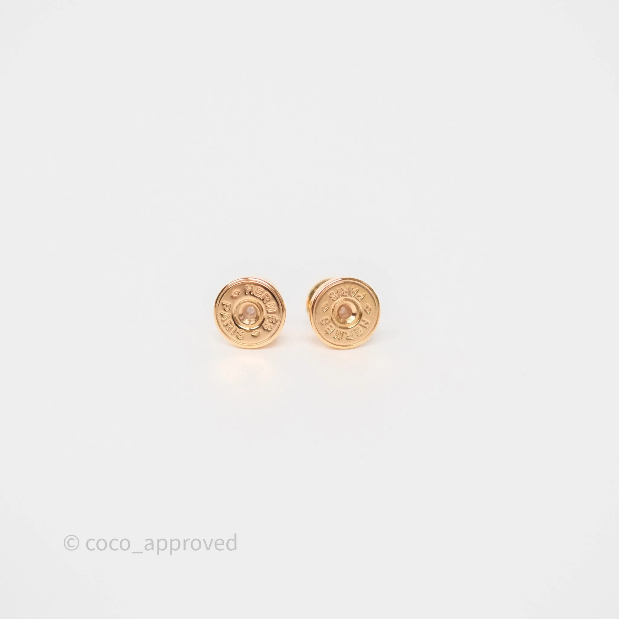 Hermes Mini Pop H Earrings Blanc Rose Gold