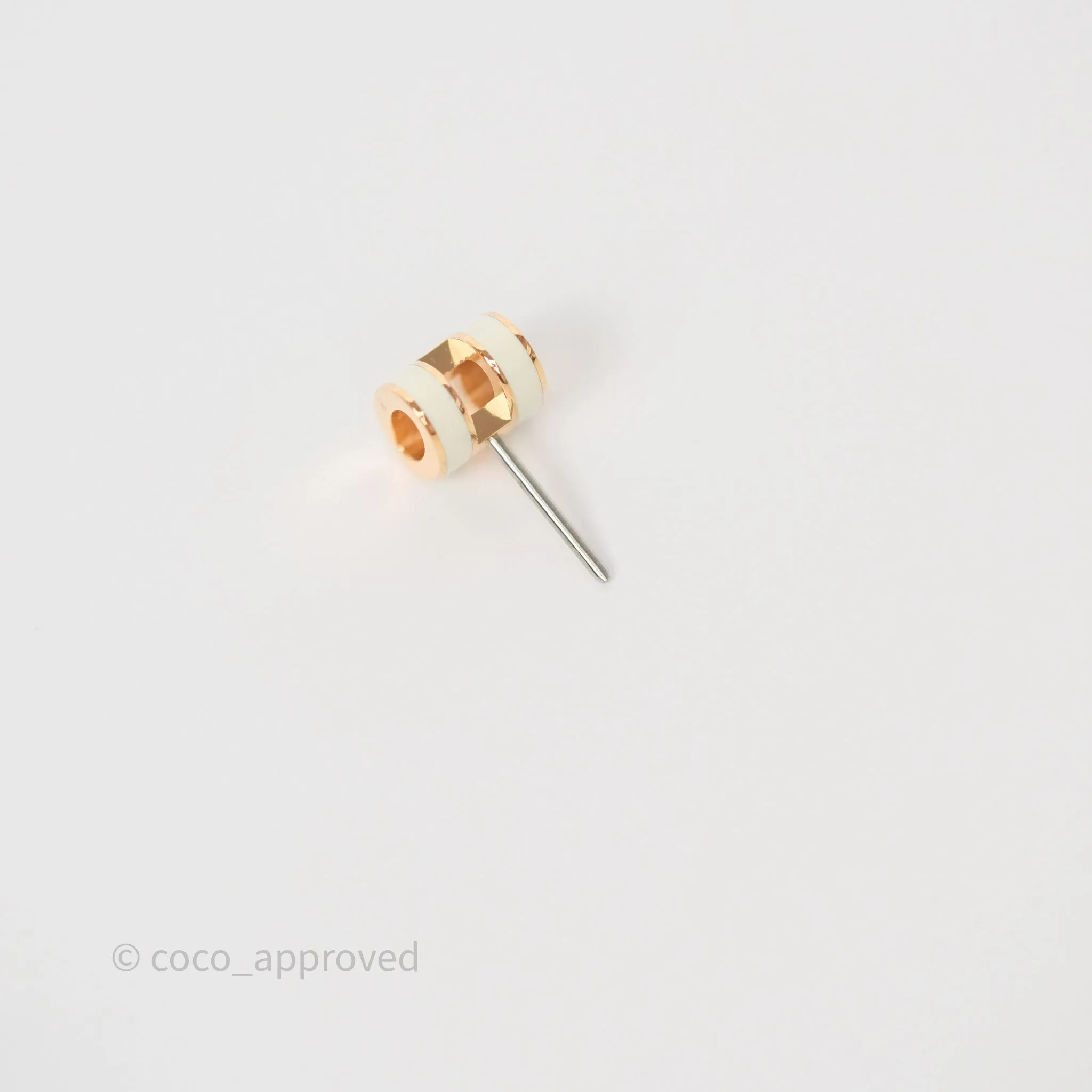 Hermes Mini Pop H Earrings Blanc Rose Gold