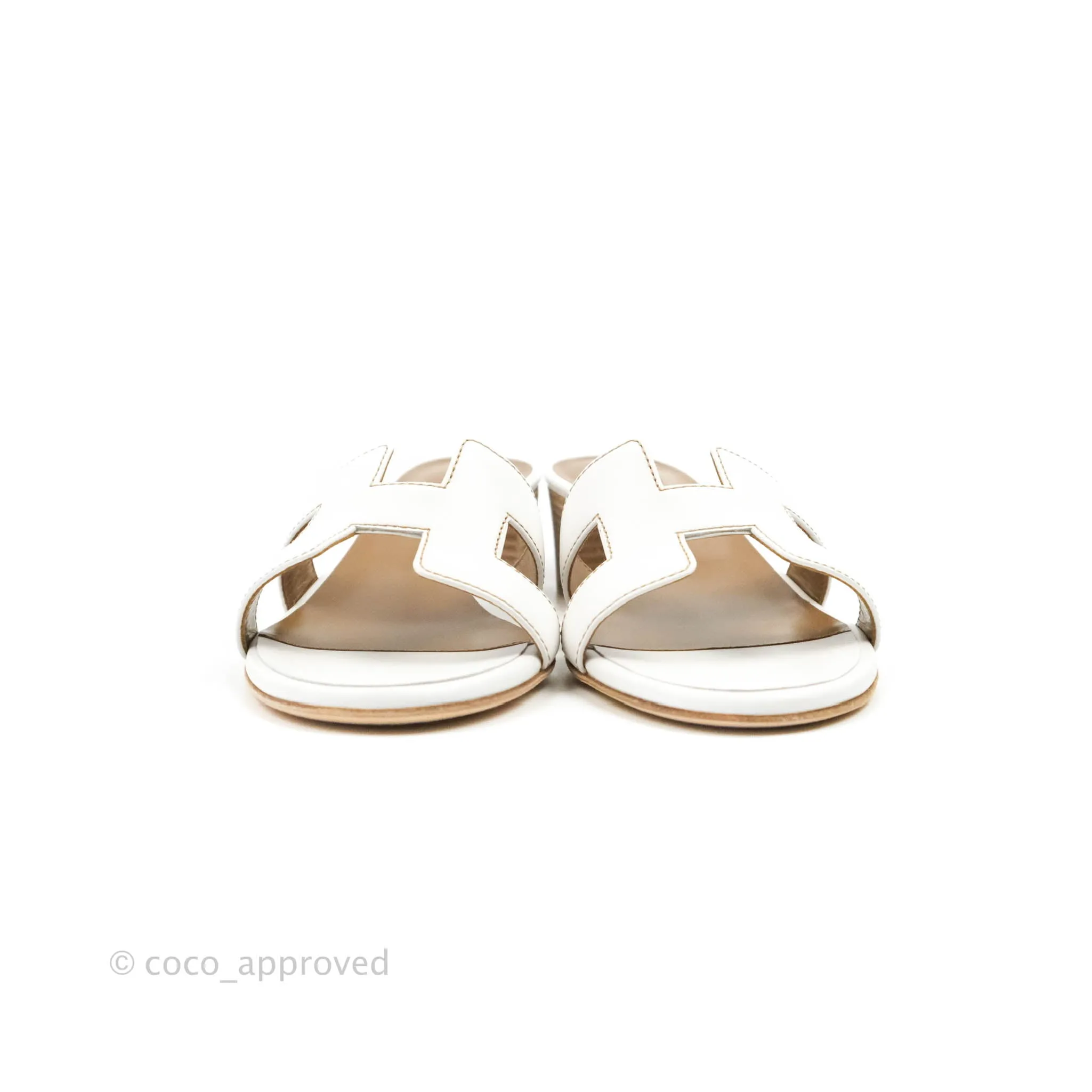 Hermes Oasis Sandal in White Size 36.5