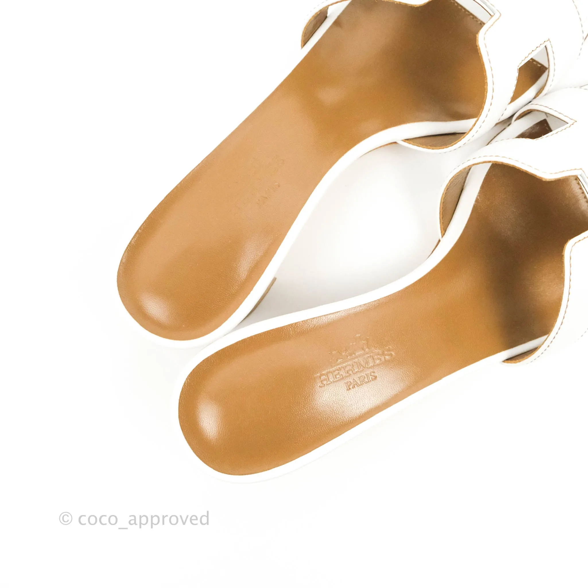 Hermes Oasis Sandal in White Size 36.5