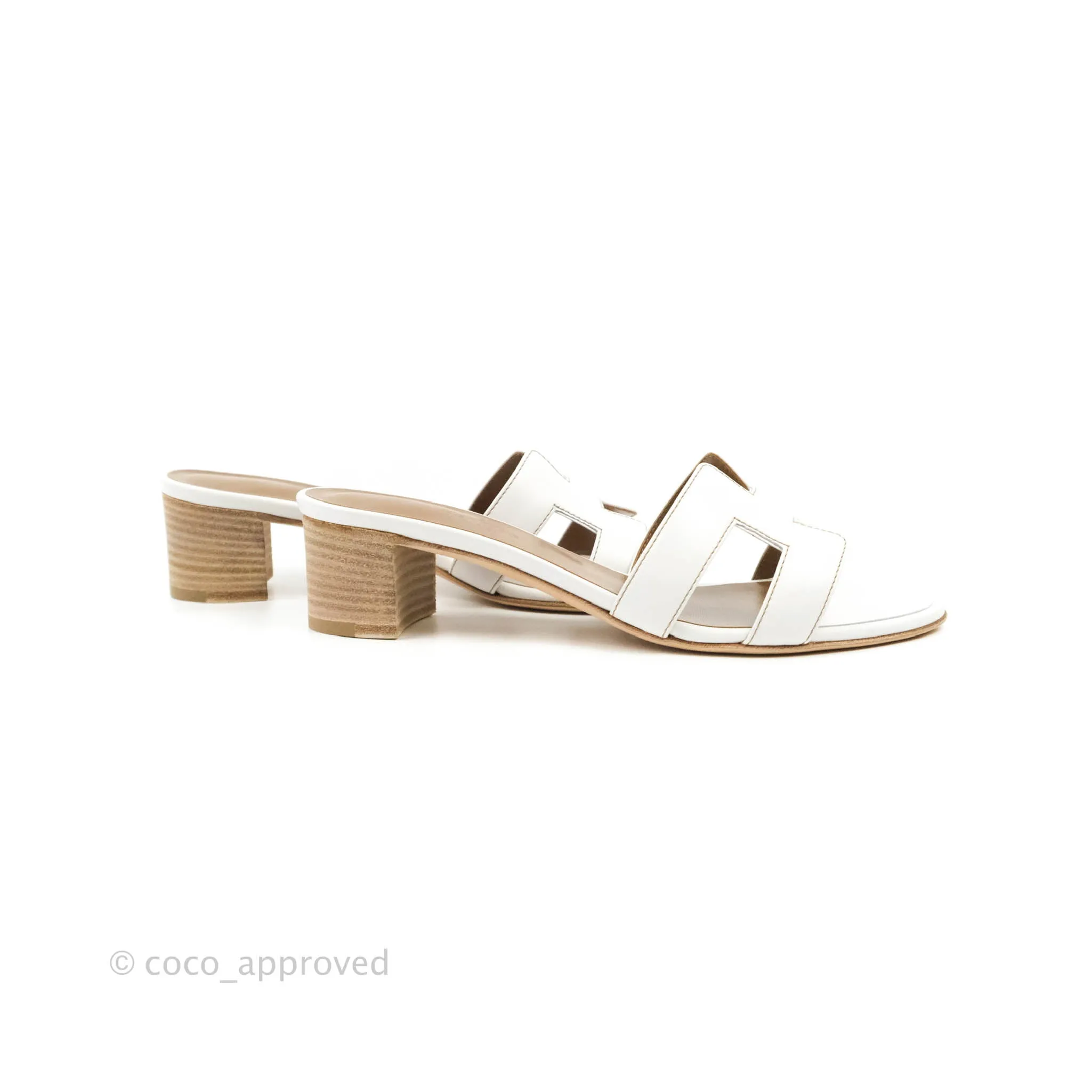 Hermes Oasis Sandal in White Size 36.5