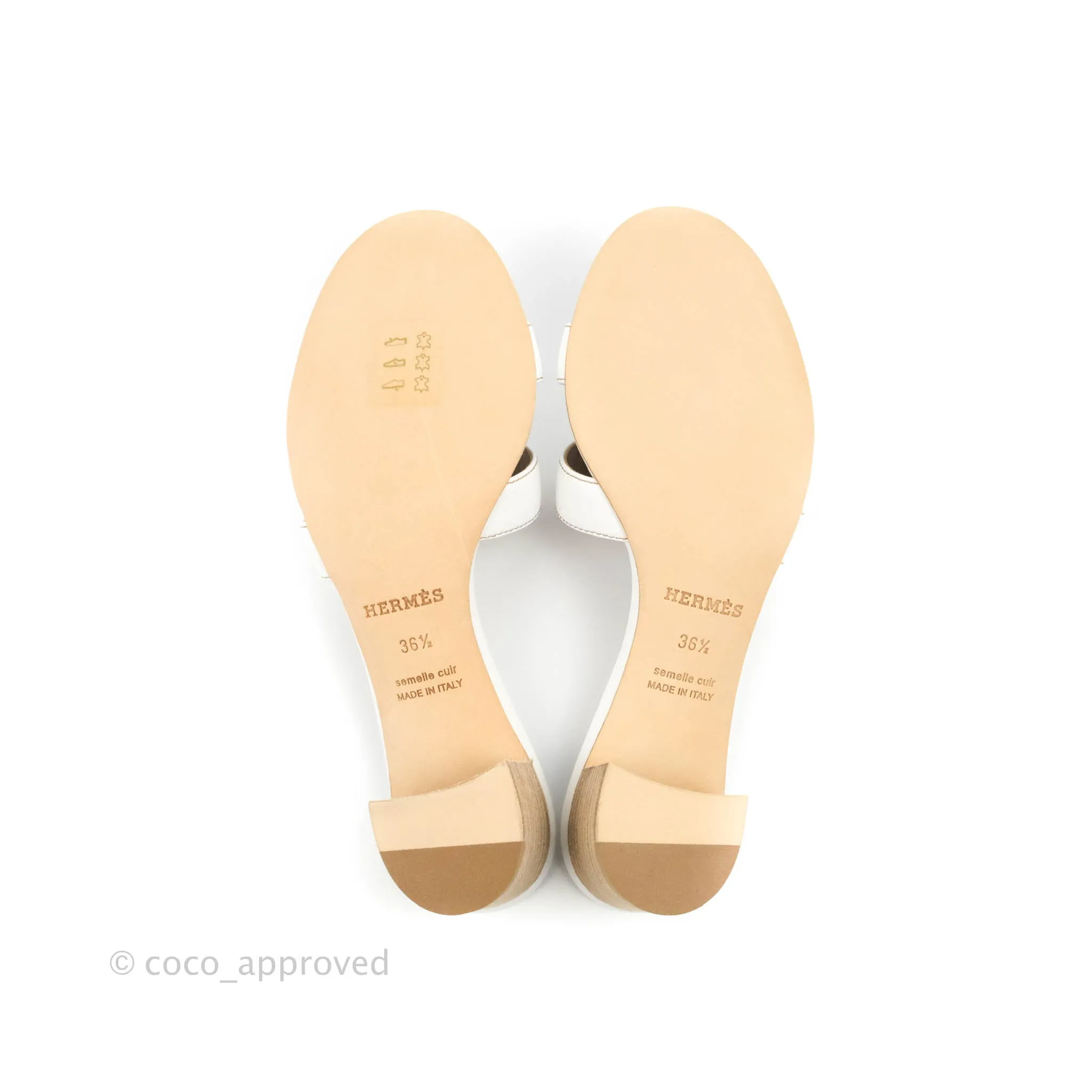 Hermes Oasis Sandal in White Size 36.5