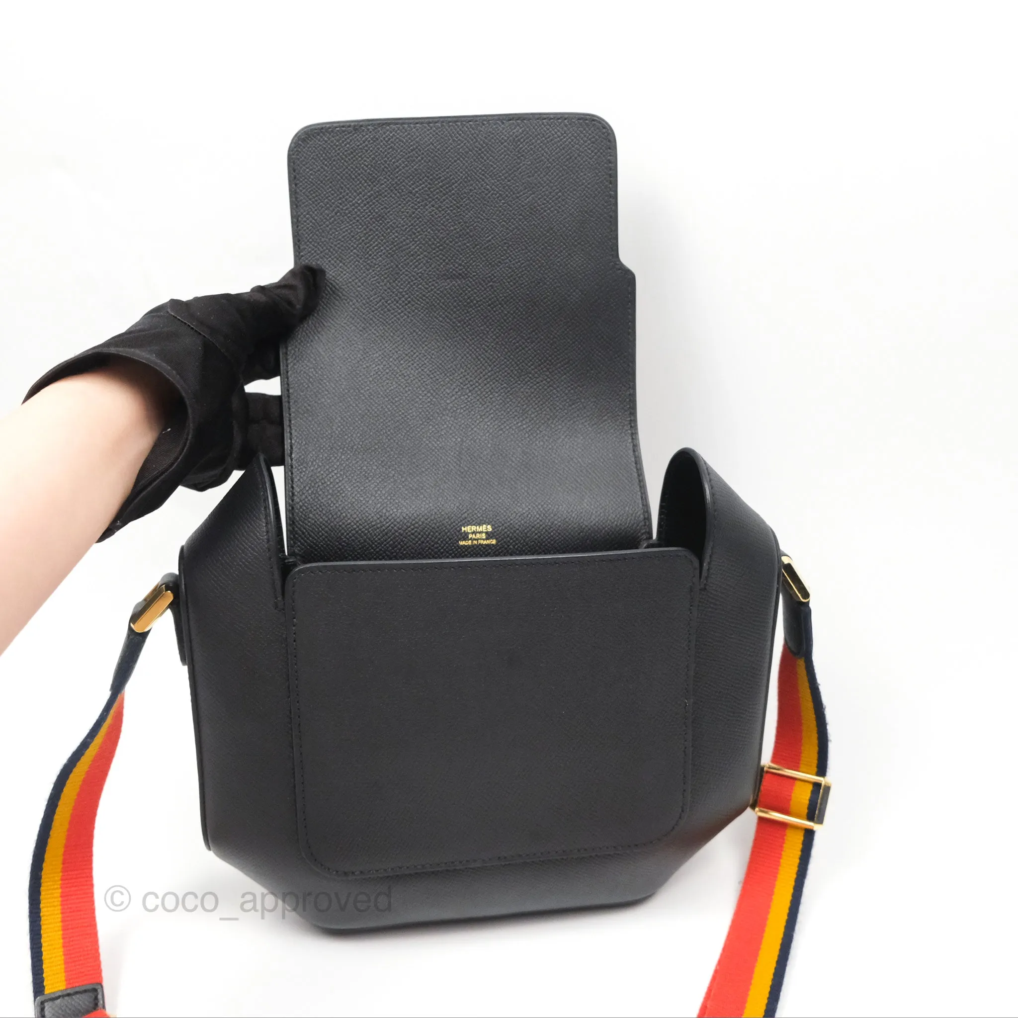 Hermes Octogone 23 Black Epsom