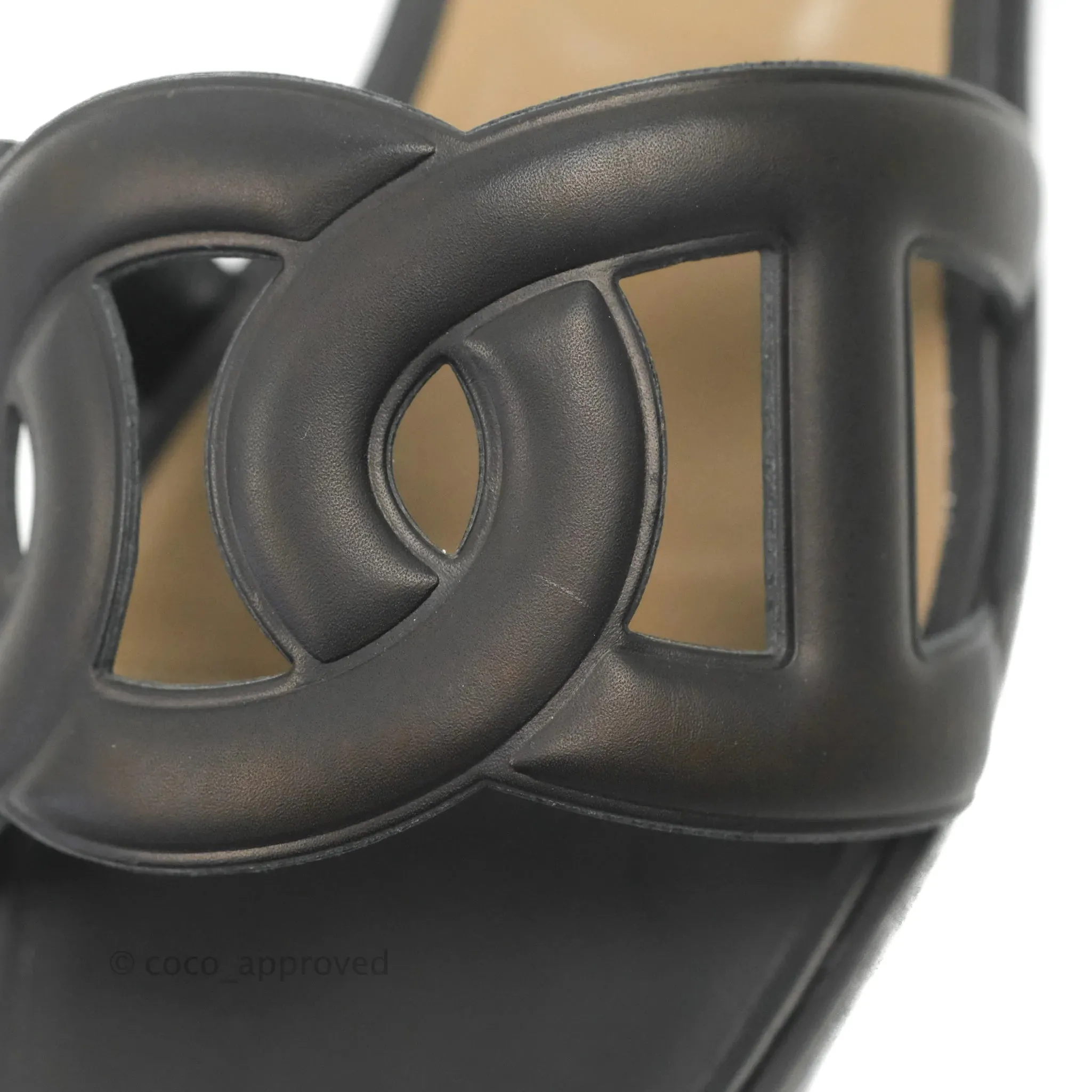 Hermes Omaha Sandal Black Size 37