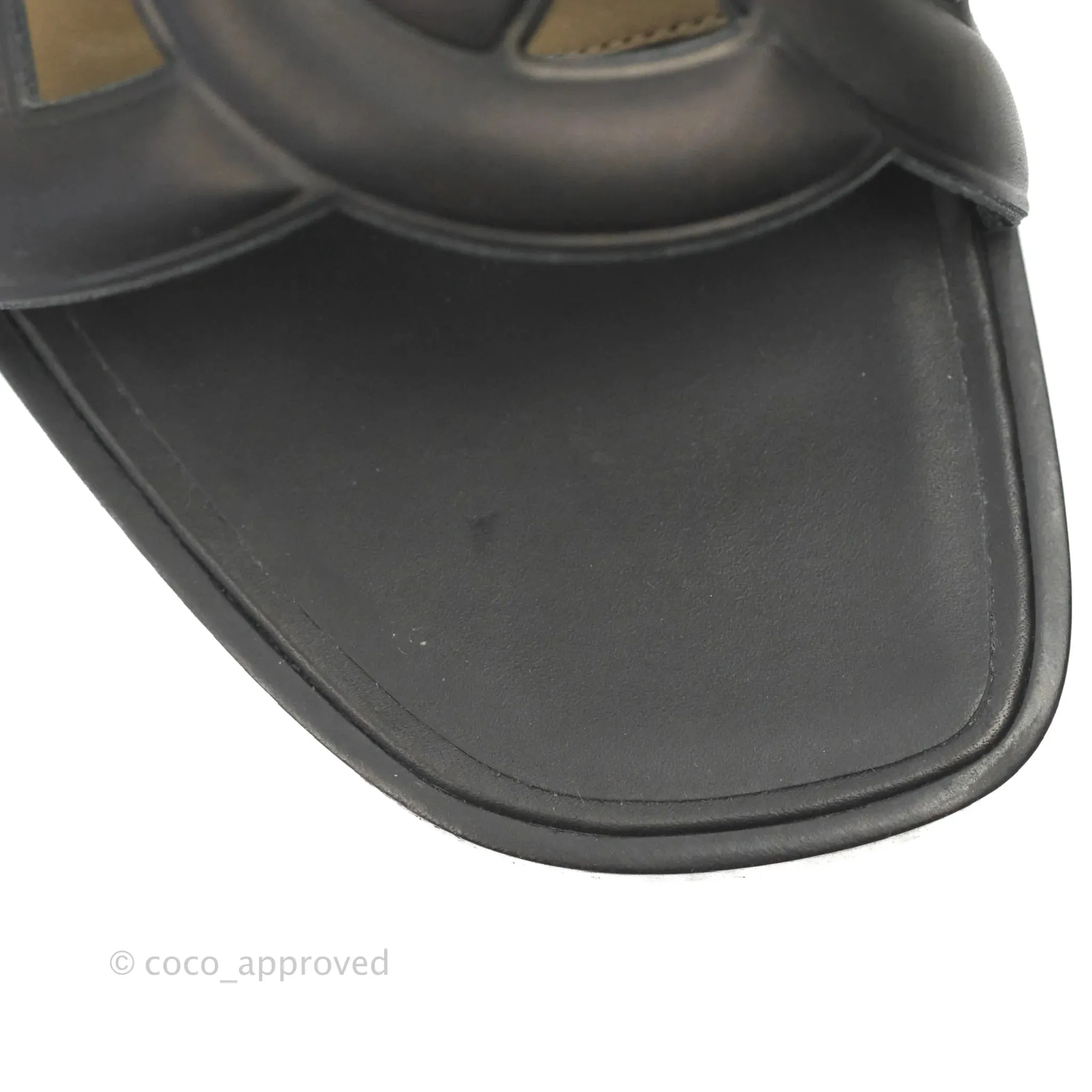 Hermes Omaha Sandal Black Size 37