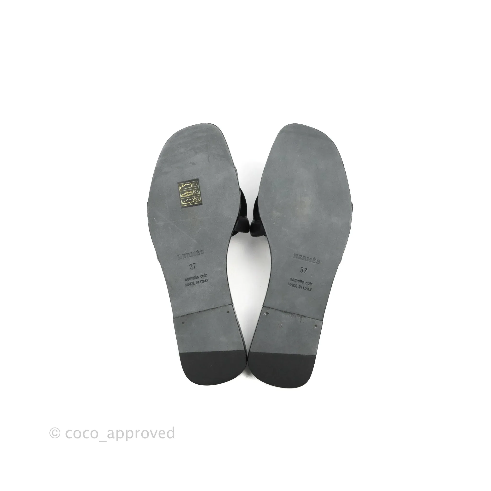 Hermes Omaha Sandal Black Size 37