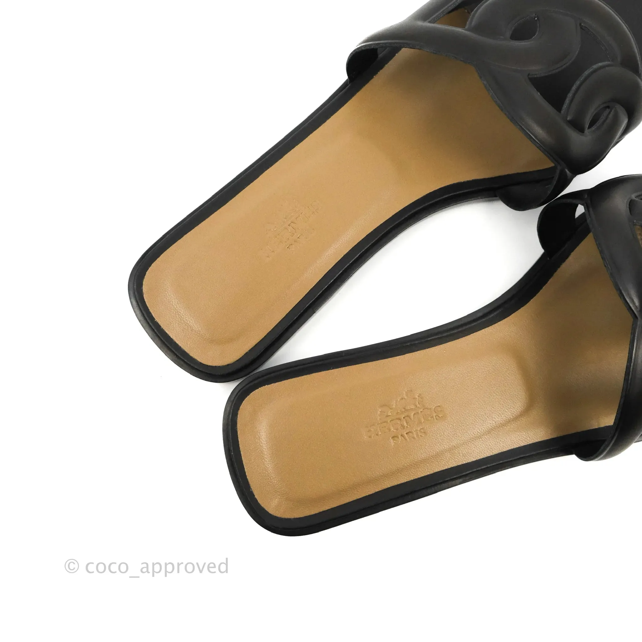 Hermes Omaha Sandal Black Size 37