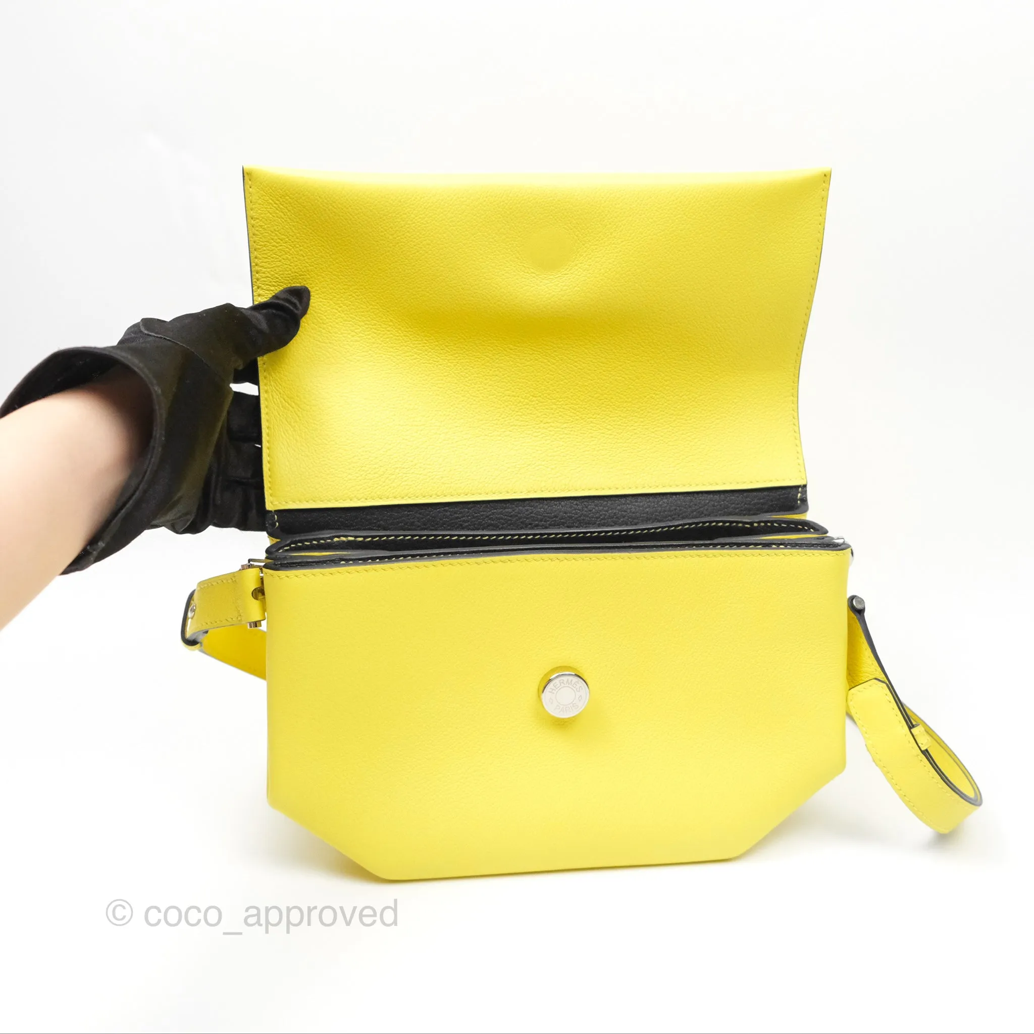 Hermes Opli Bag Lime Yellow Novillo