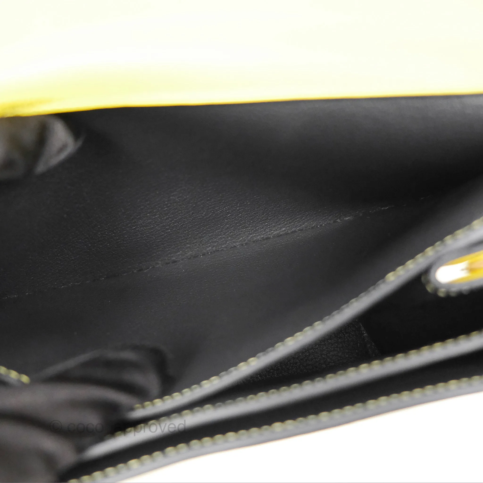 Hermes Opli Bag Lime Yellow Novillo