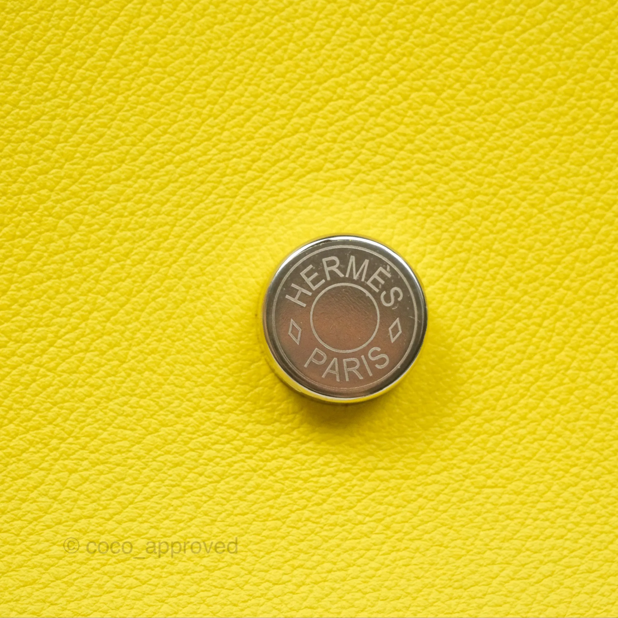 Hermes Opli Bag Lime Yellow Novillo