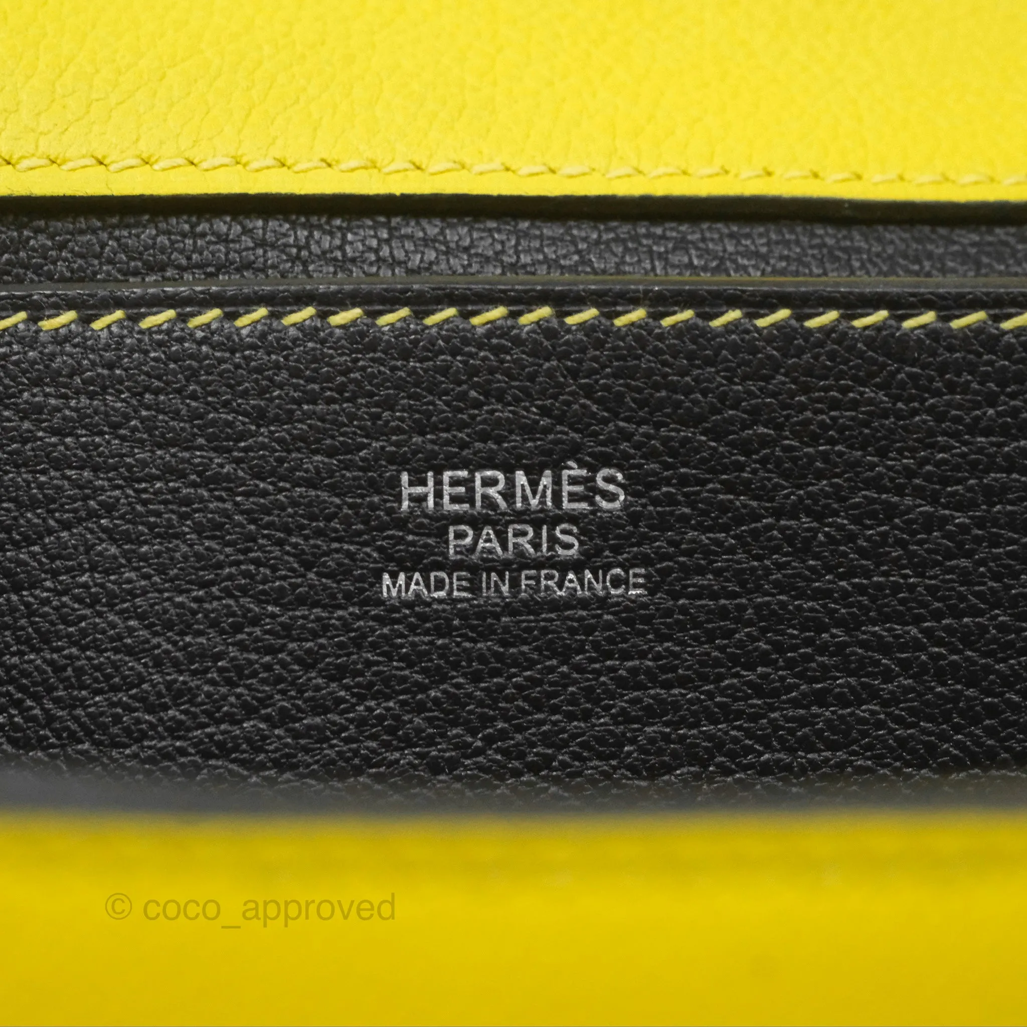 Hermes Opli Bag Lime Yellow Novillo