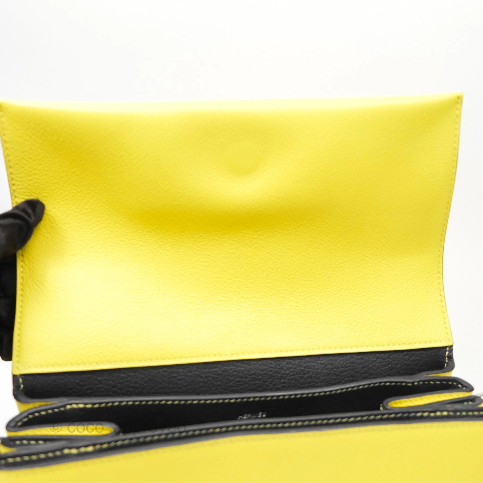 Hermes Opli Bag Lime Yellow Novillo