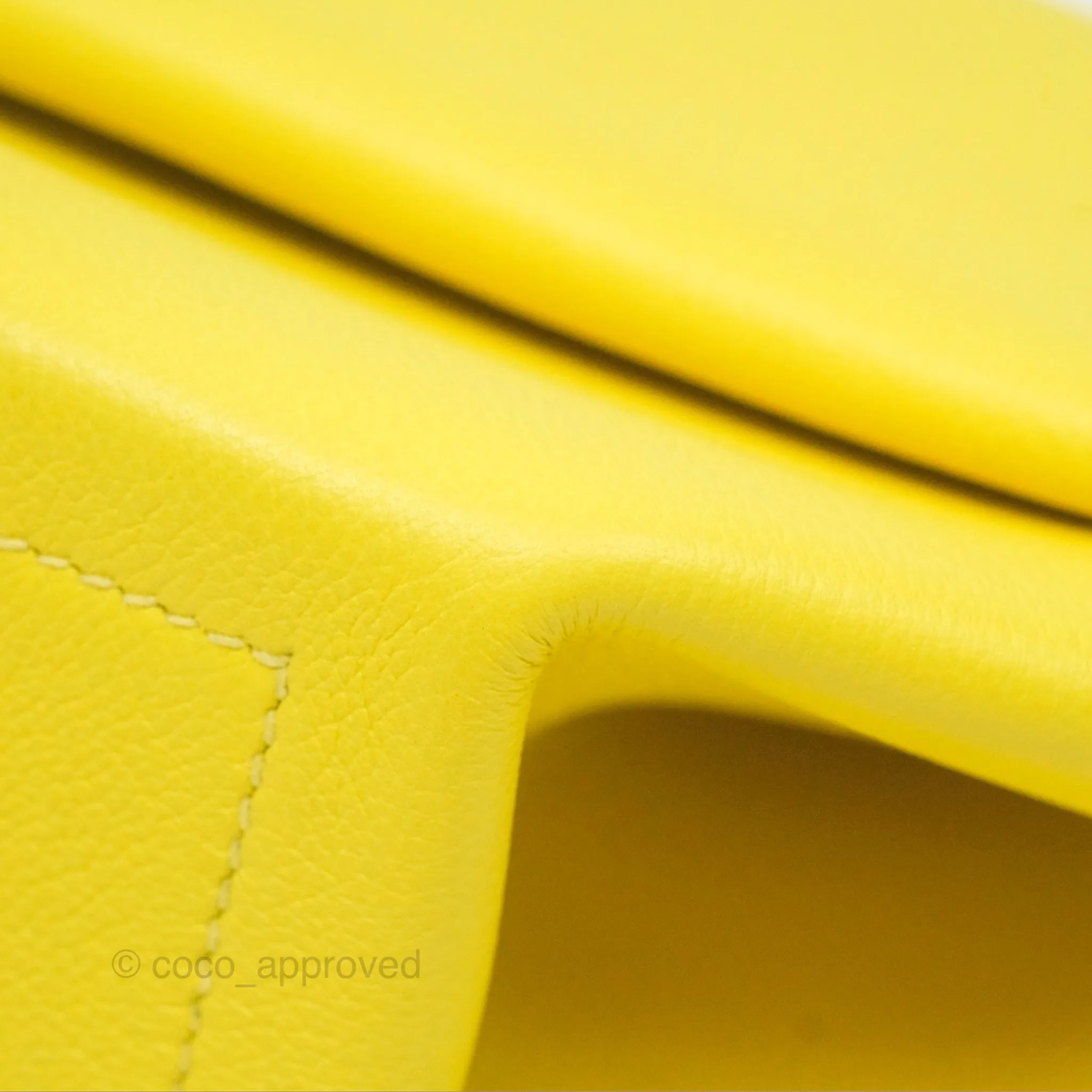 Hermes Opli Bag Lime Yellow Novillo