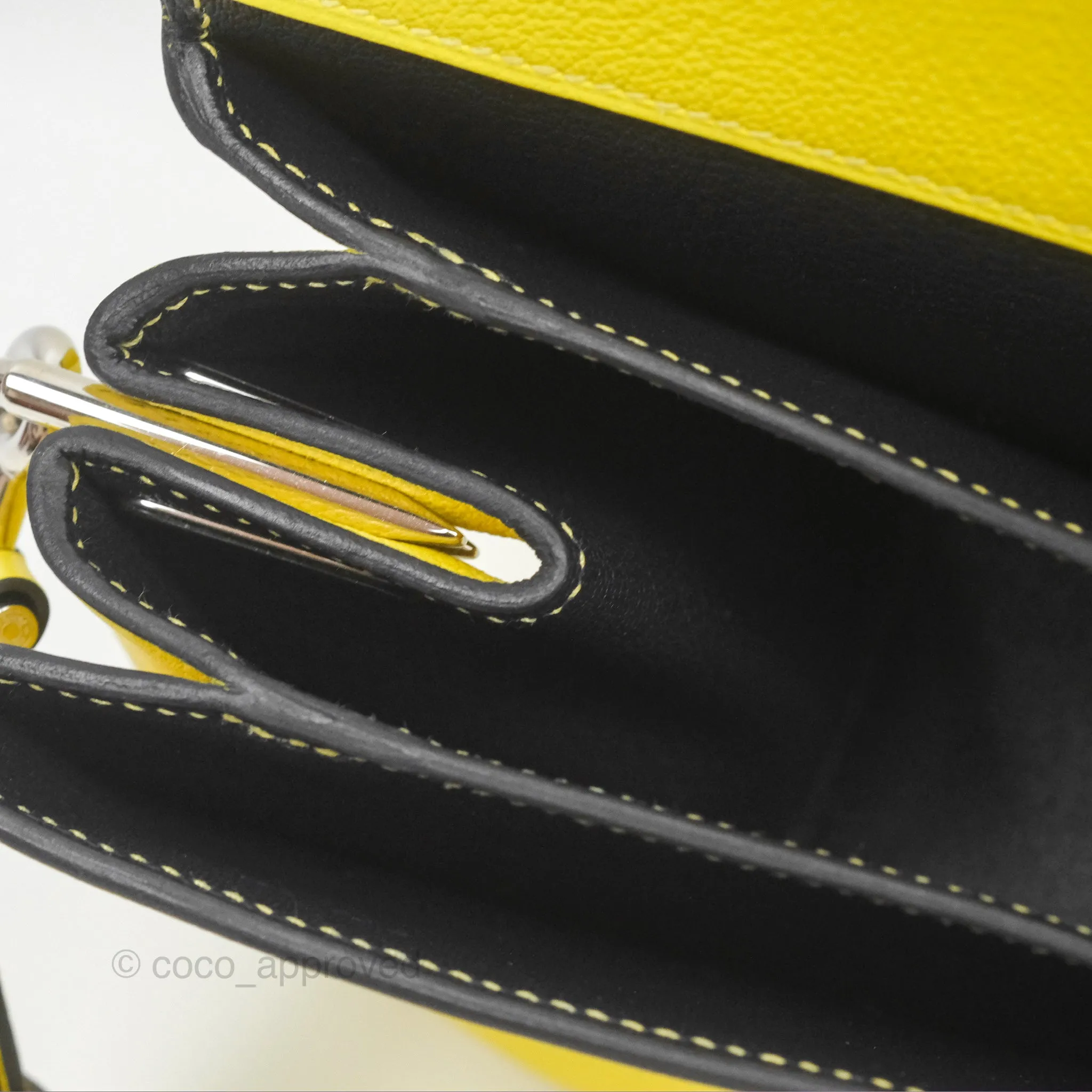 Hermes Opli Bag Lime Yellow Novillo