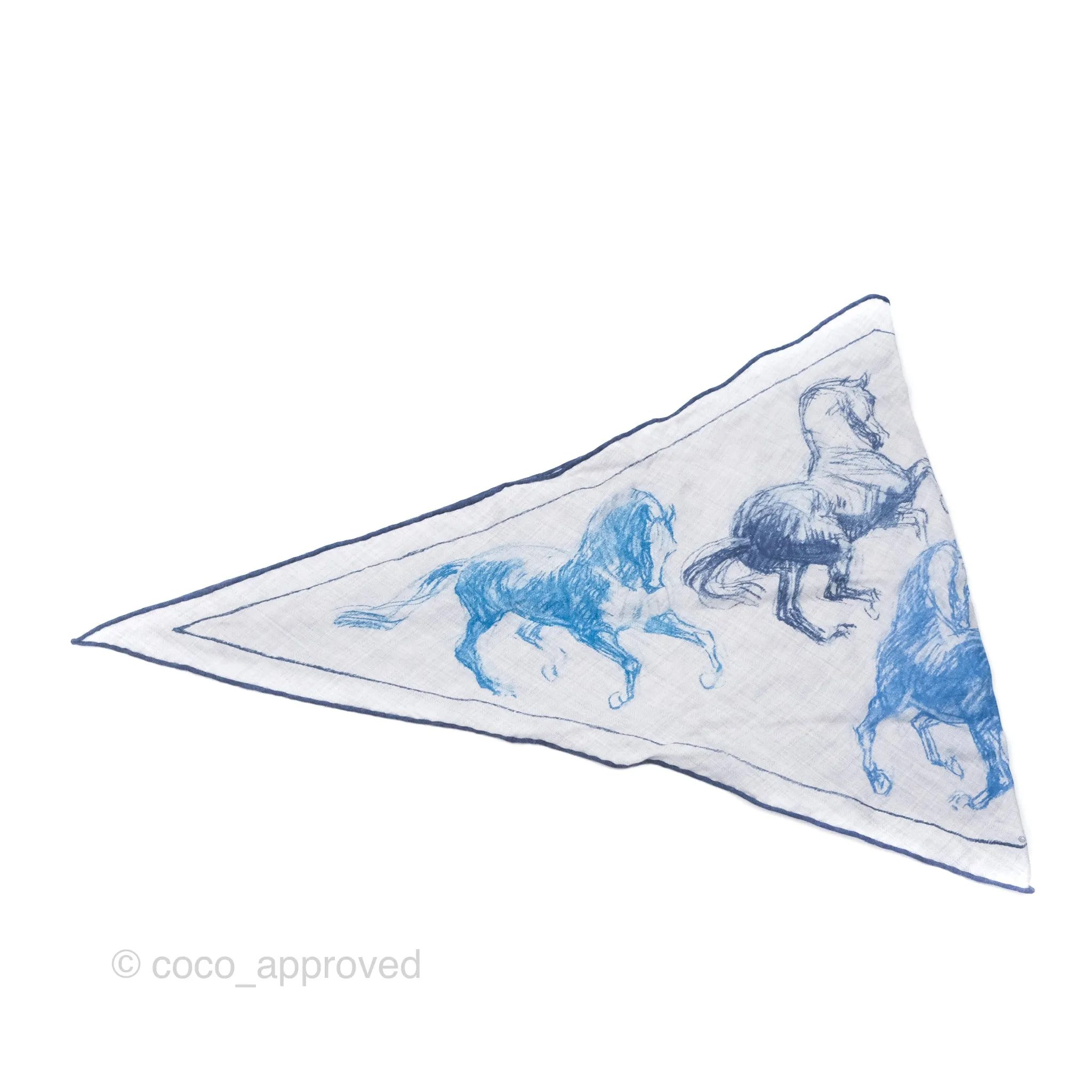 Hermes Pirouette Au Galop Cashmere Triangle Scarf