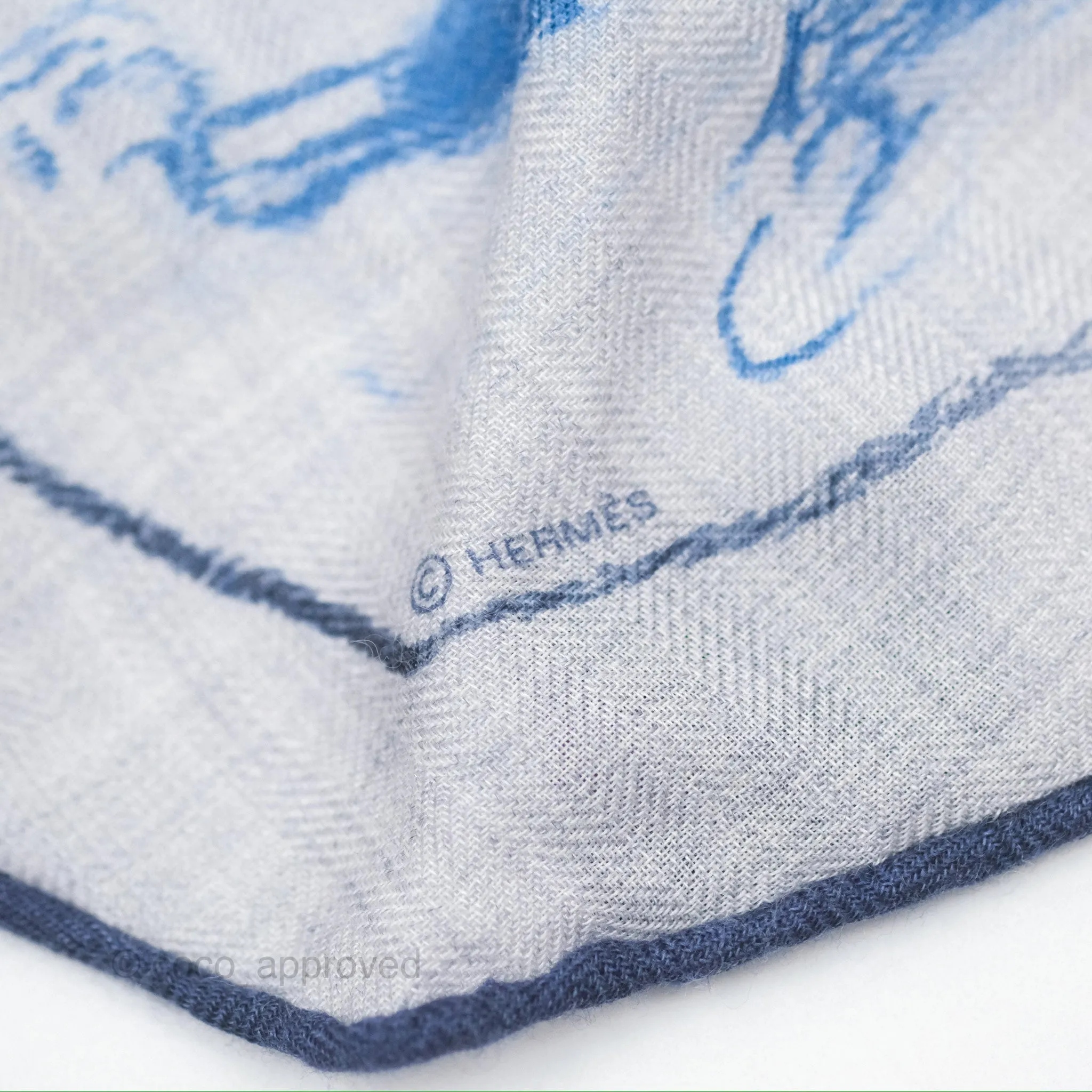 Hermes Pirouette Au Galop Cashmere Triangle Scarf