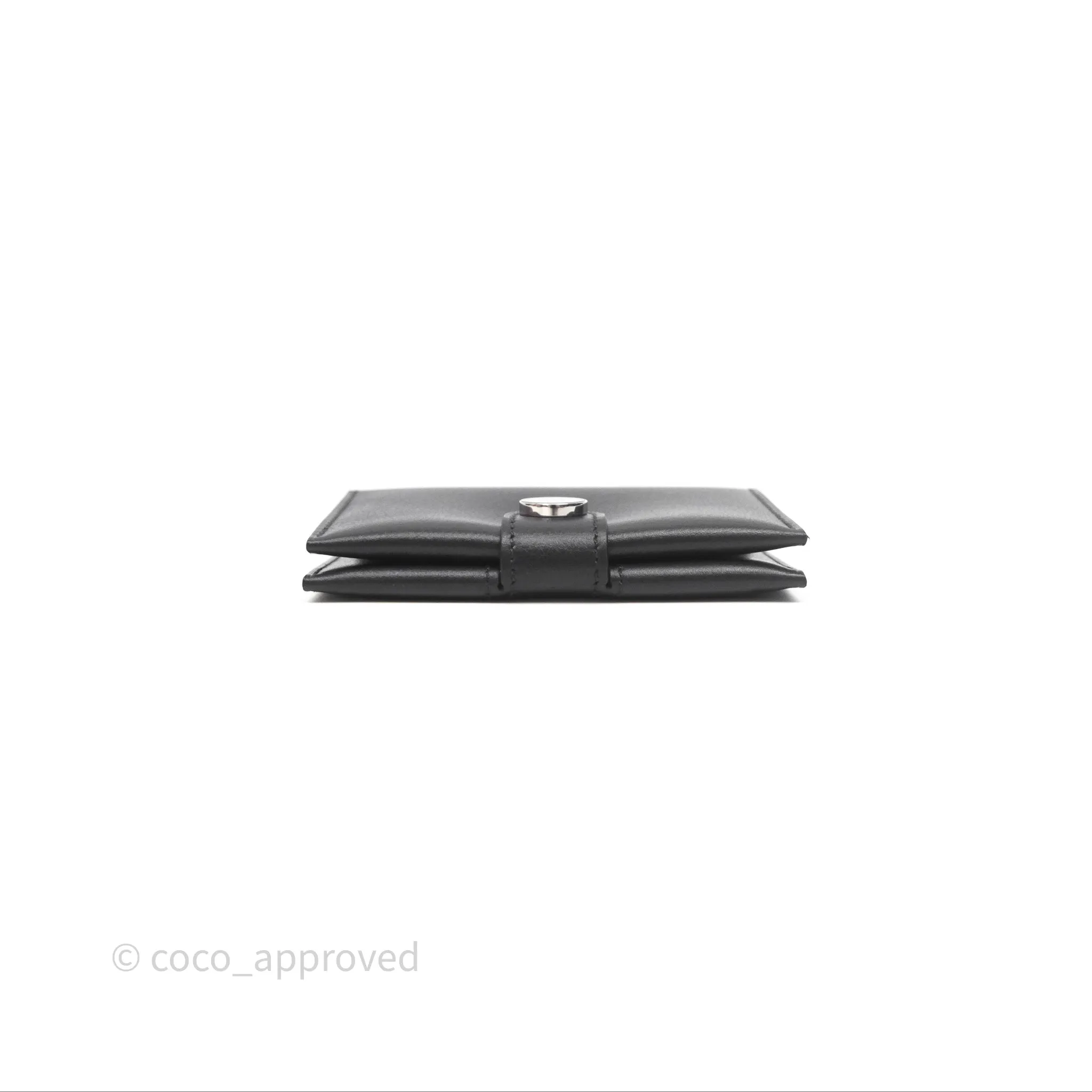 Hermes Porte-Cartes R.M.S Veau Evergrain Noir