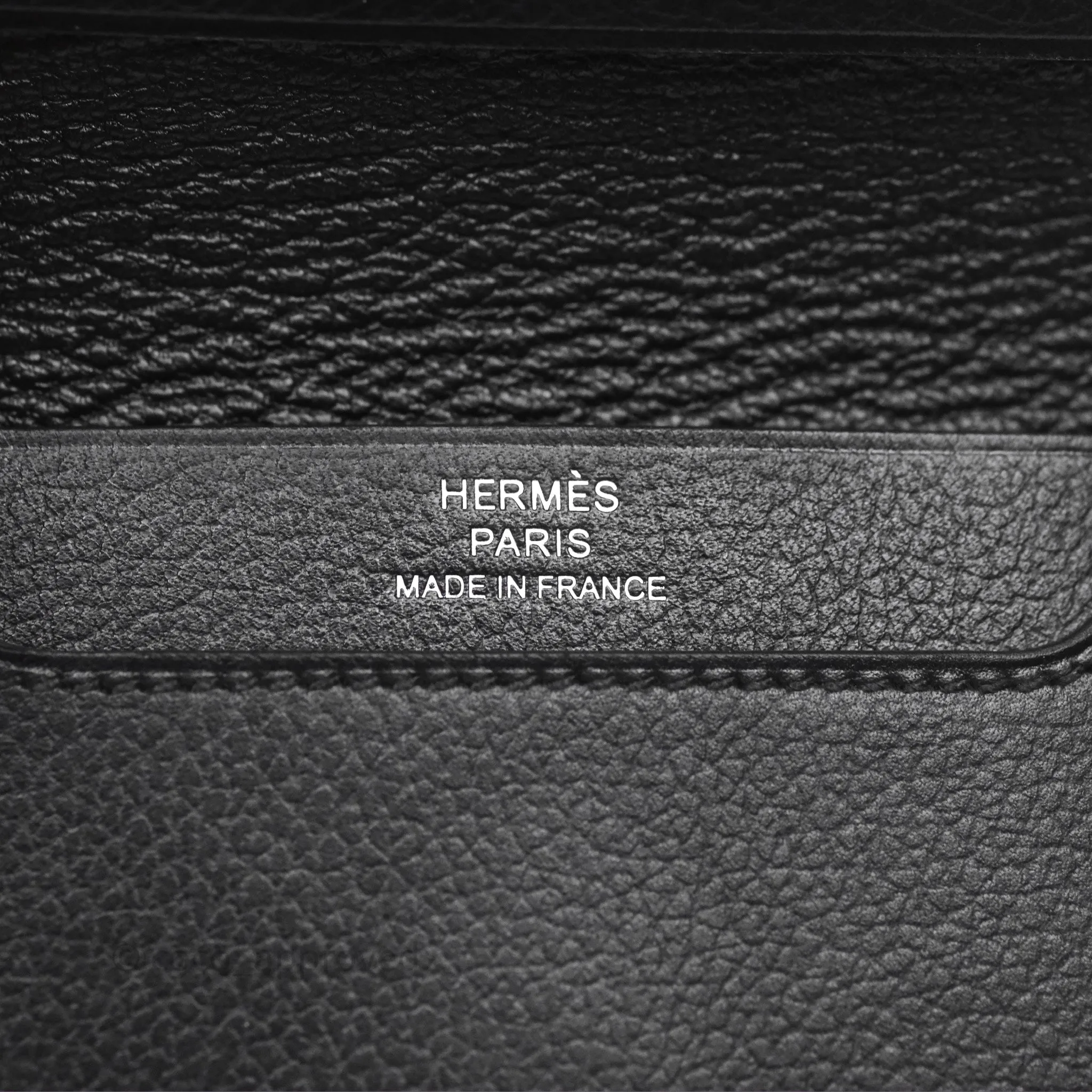 Hermes Porte-Cartes R.M.S Veau Evergrain Noir