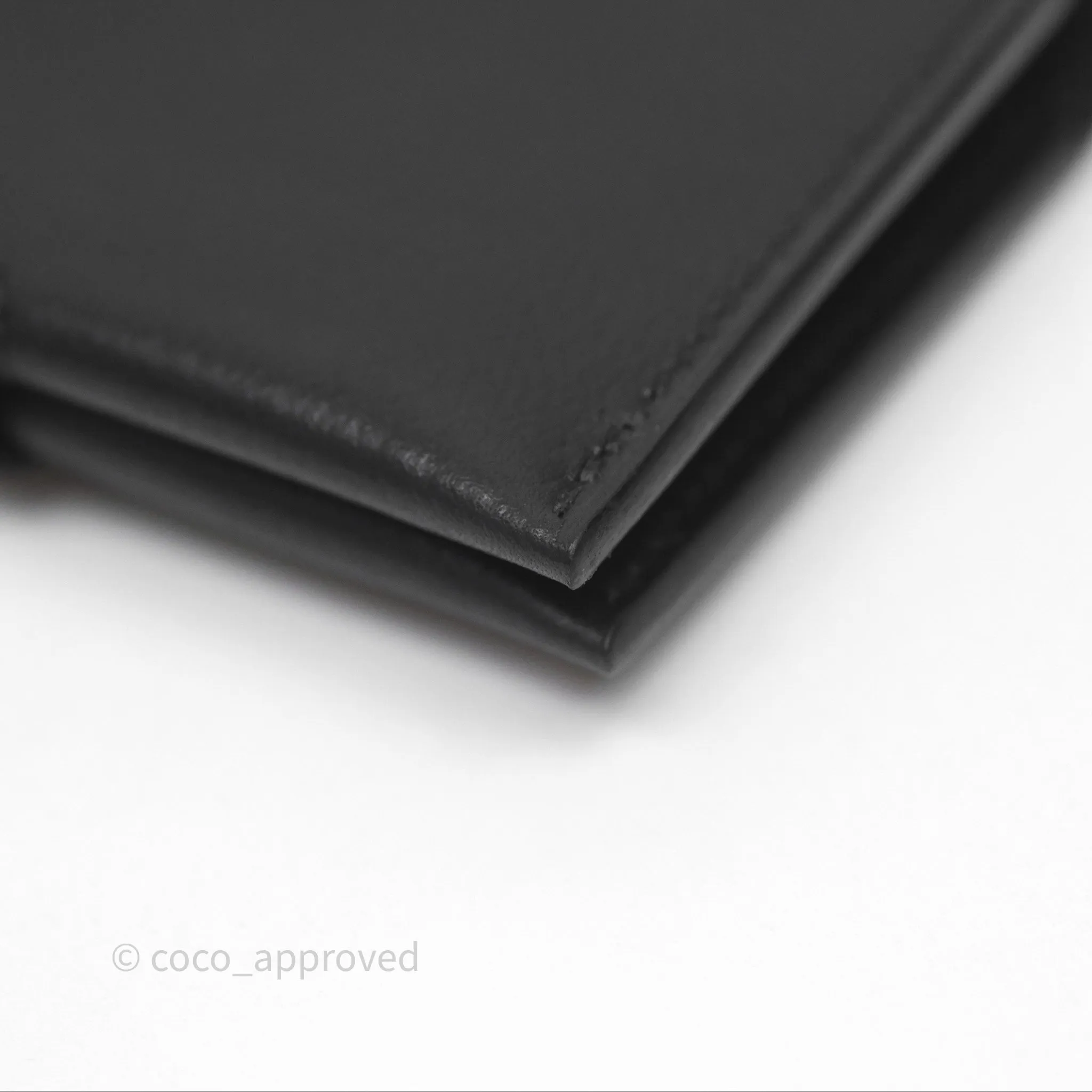 Hermes Porte-Cartes R.M.S Veau Evergrain Noir