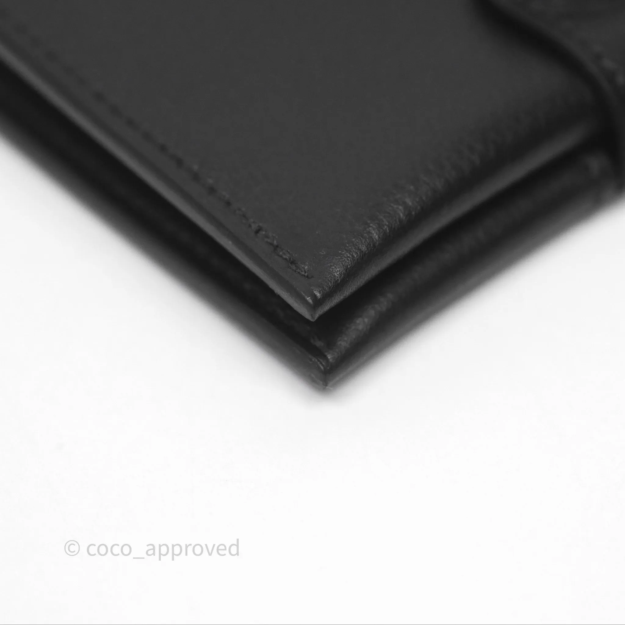 Hermes Porte-Cartes R.M.S Veau Evergrain Noir