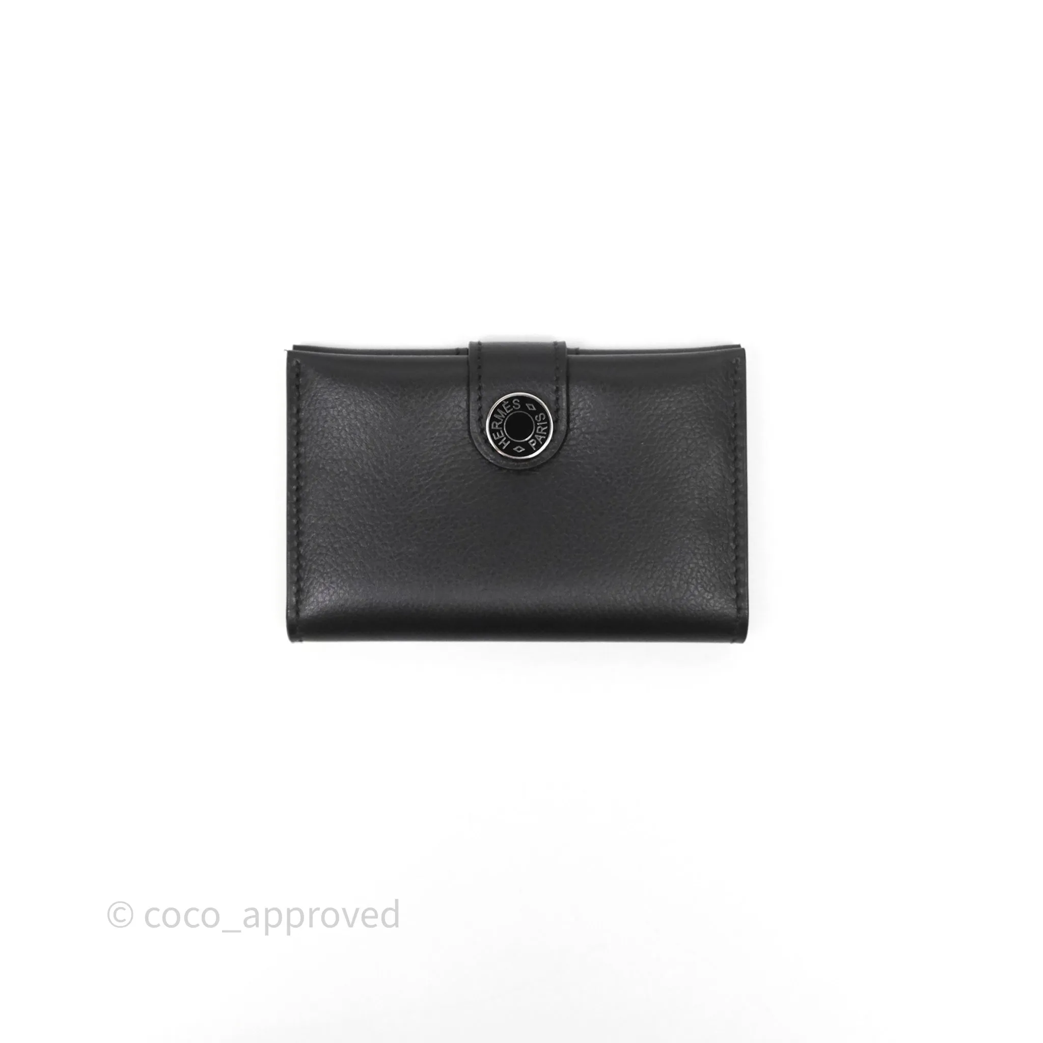 Hermes Porte-Cartes R.M.S Veau Evergrain Noir