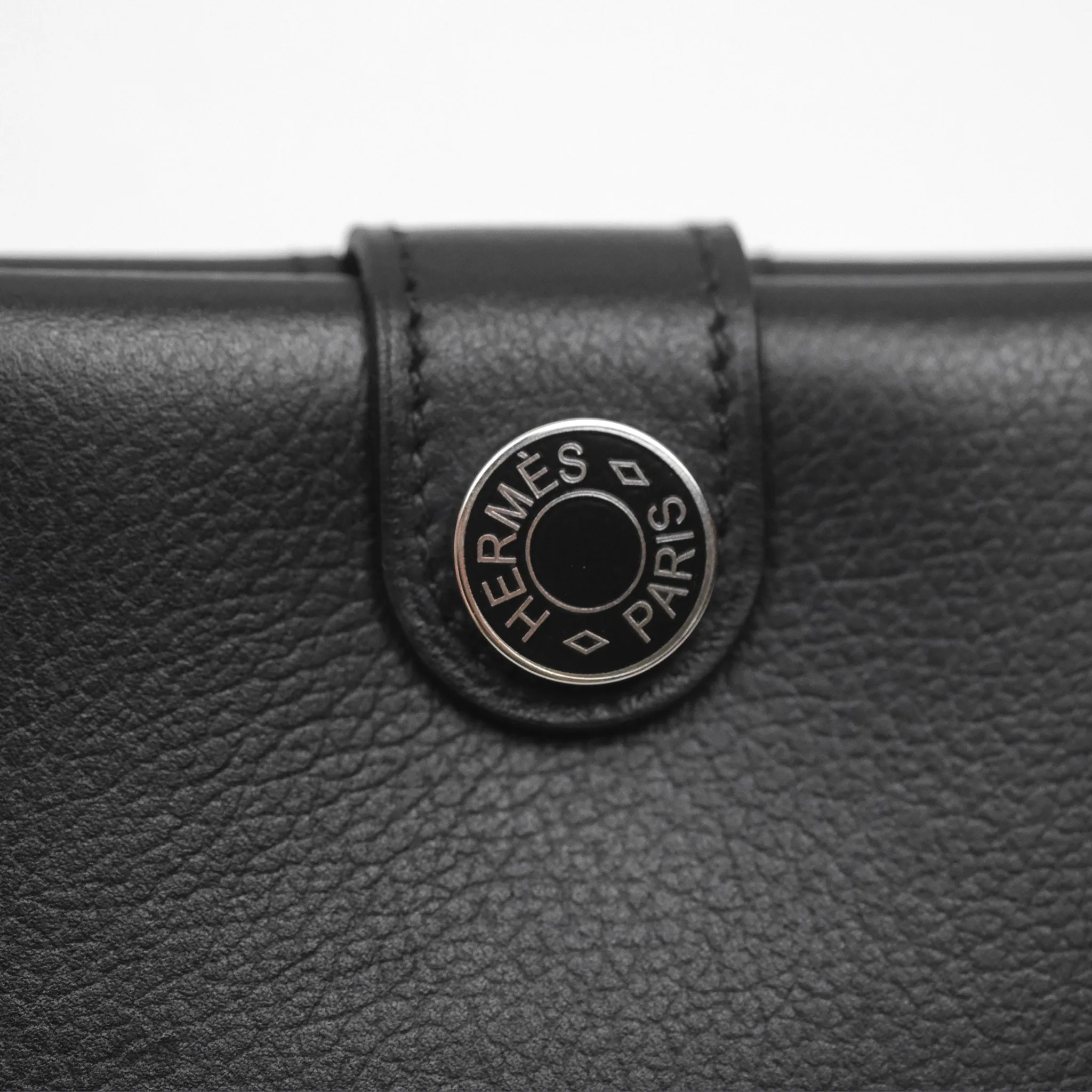 Hermes Porte-Cartes R.M.S Veau Evergrain Noir
