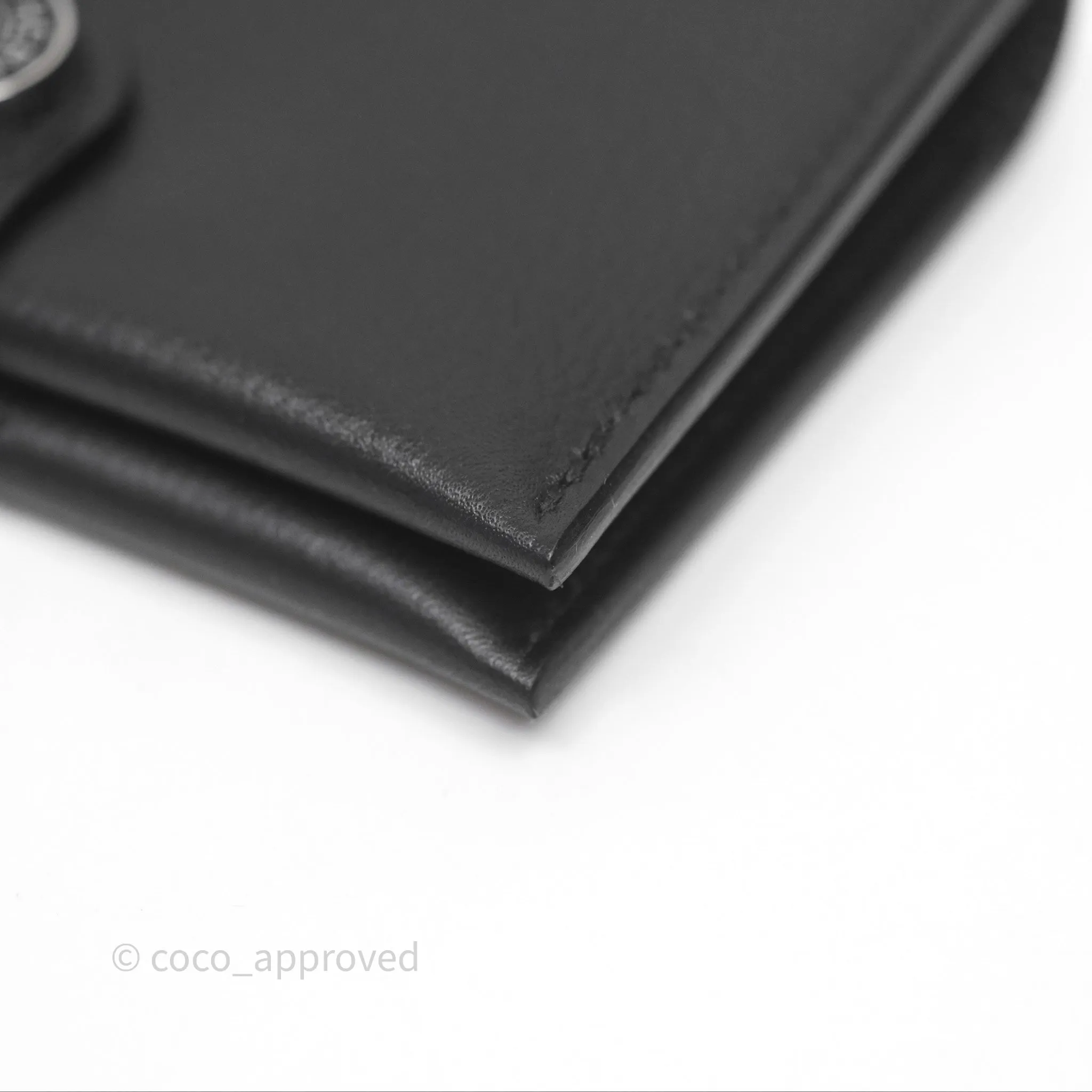 Hermes Porte-Cartes R.M.S Veau Evergrain Noir