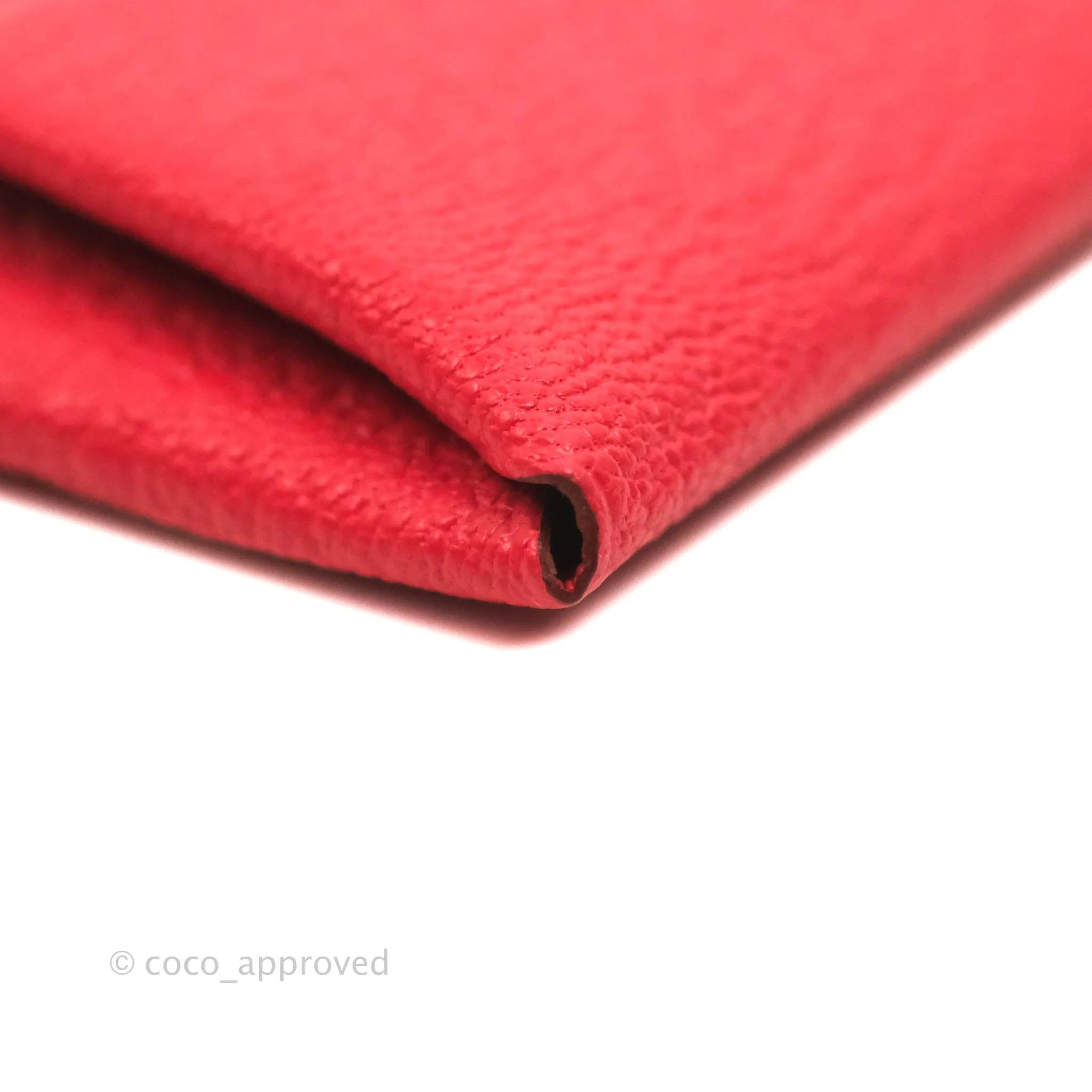 Hermes Red Bastia Coin Purse Chevre Mysore
