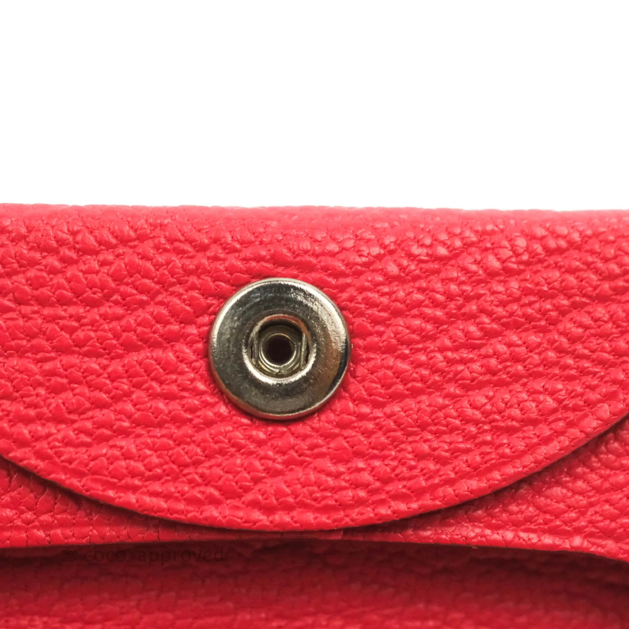 Hermes Red Bastia Coin Purse Chevre Mysore