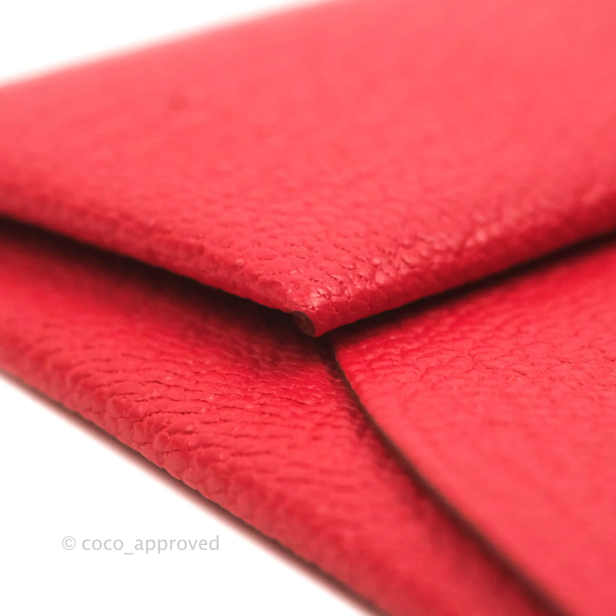 Hermes Red Bastia Coin Purse Chevre Mysore