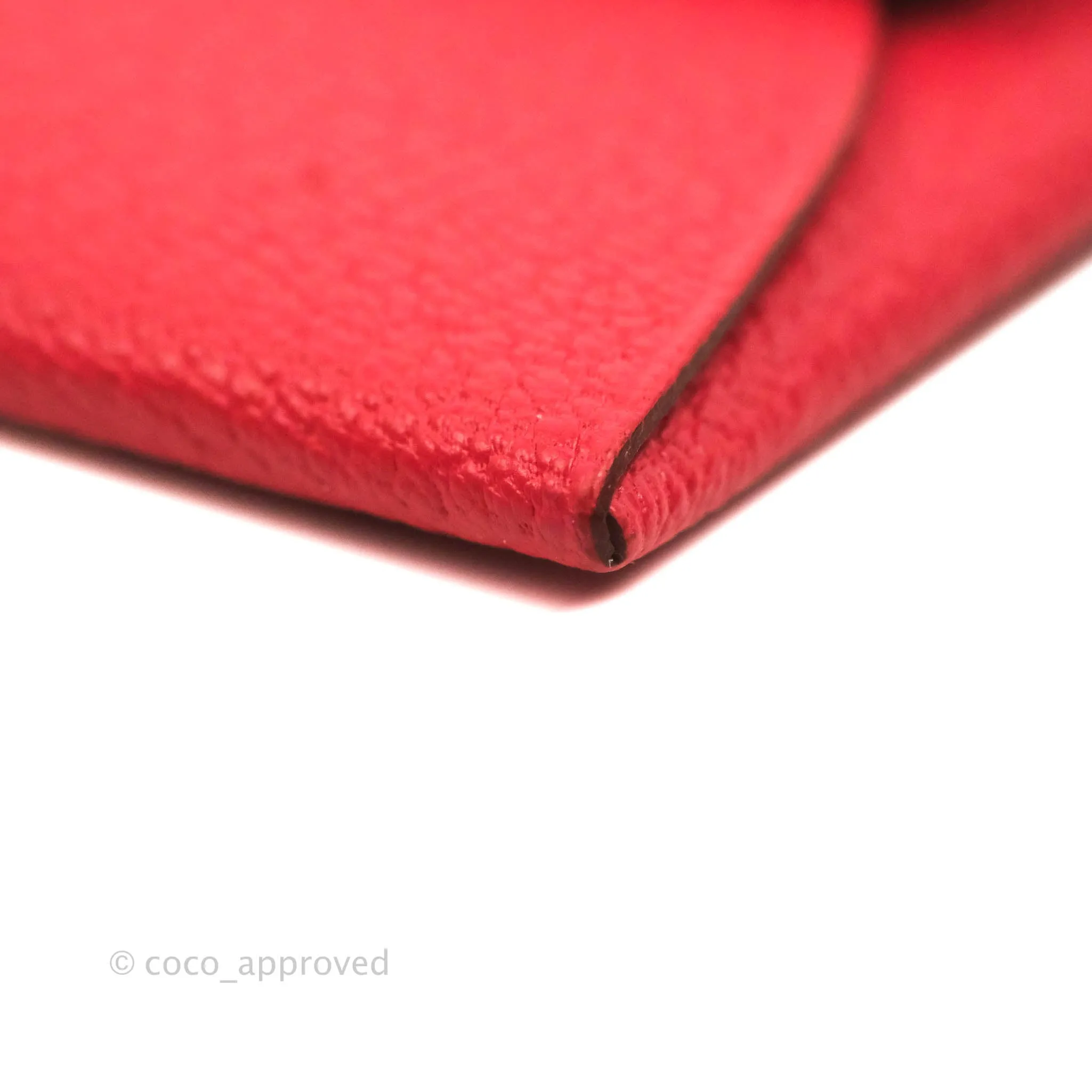 Hermes Red Bastia Coin Purse Chevre Mysore
