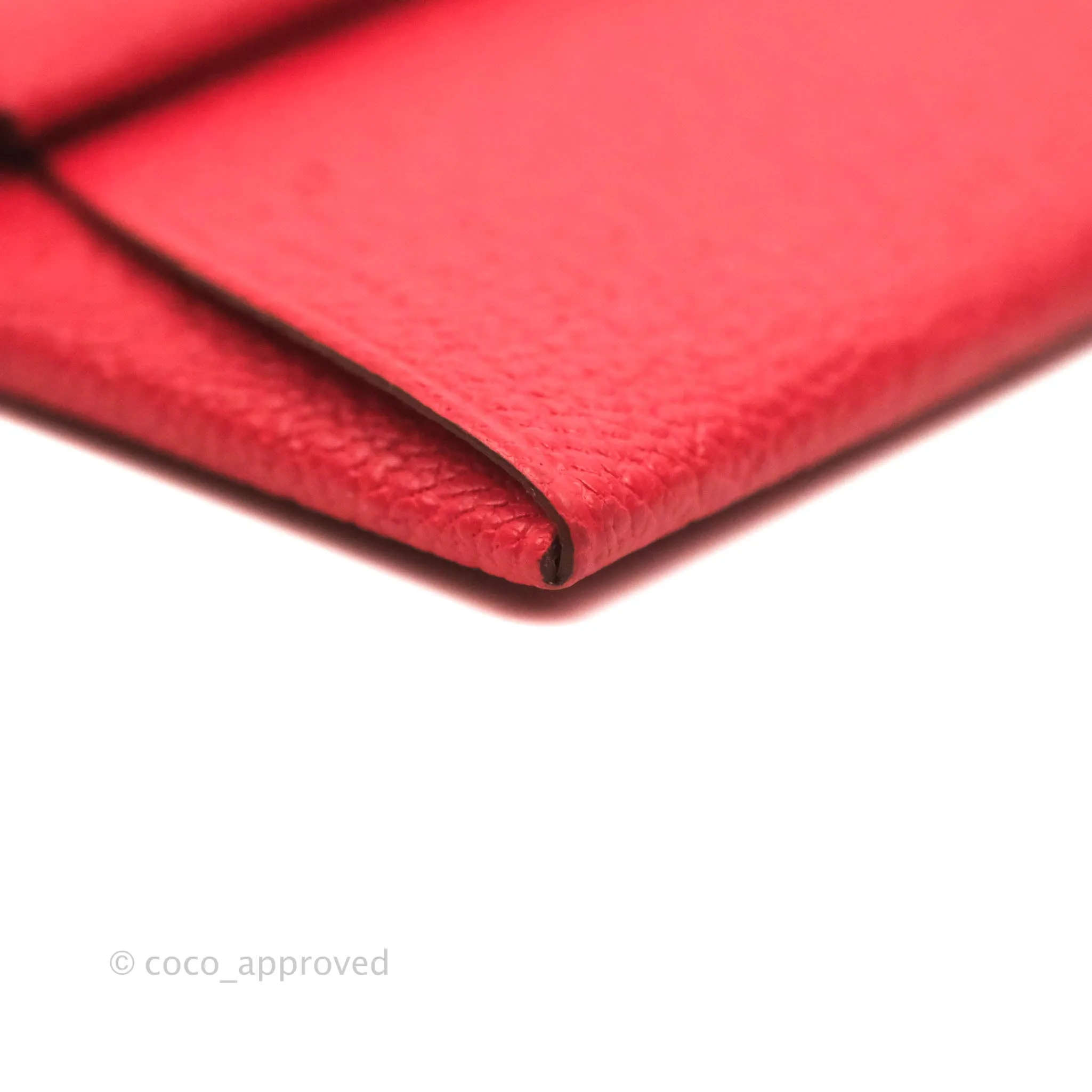 Hermes Red Bastia Coin Purse Chevre Mysore
