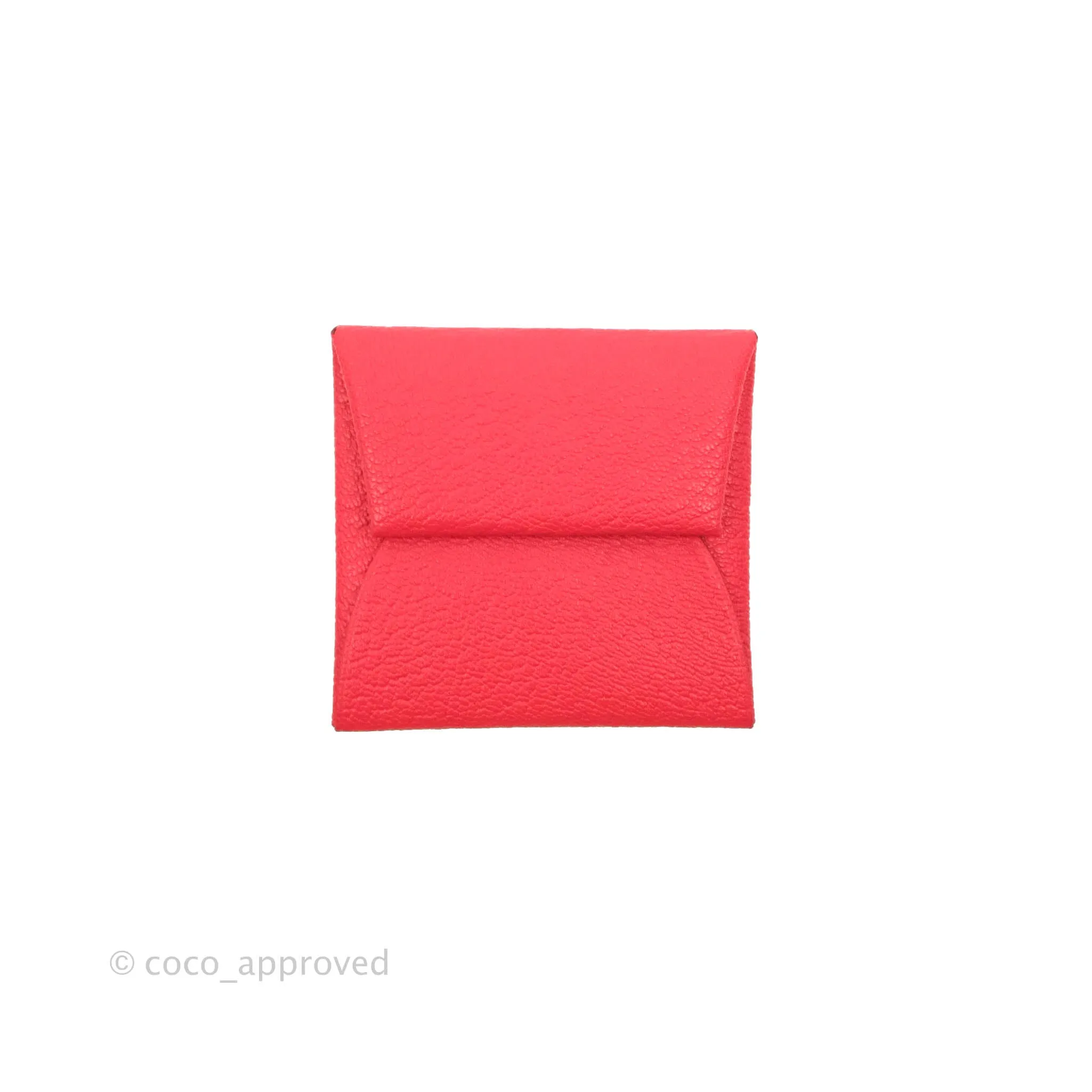 Hermes Red Bastia Coin Purse Chevre Mysore
