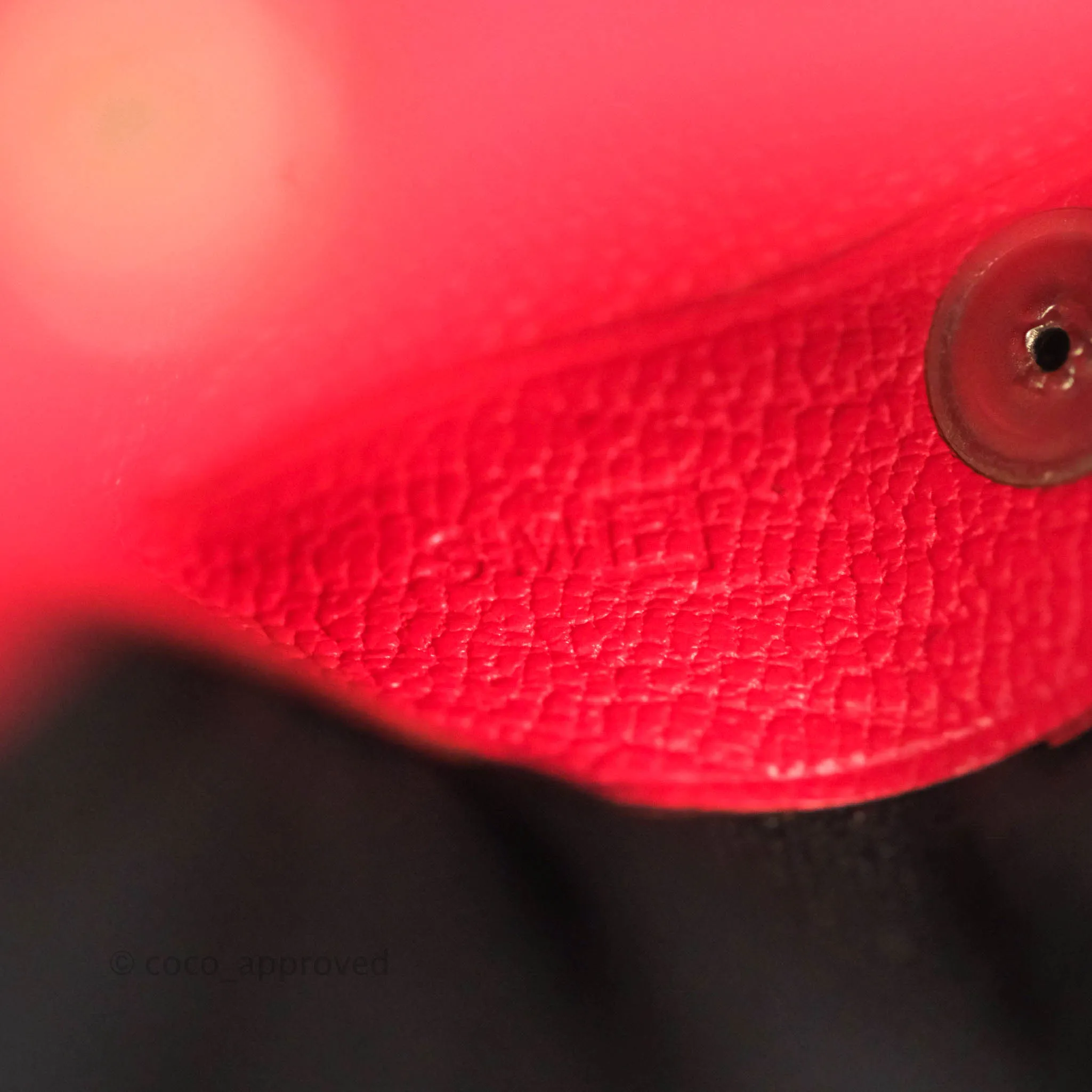 Hermes Red Bastia Coin Purse Chevre Mysore
