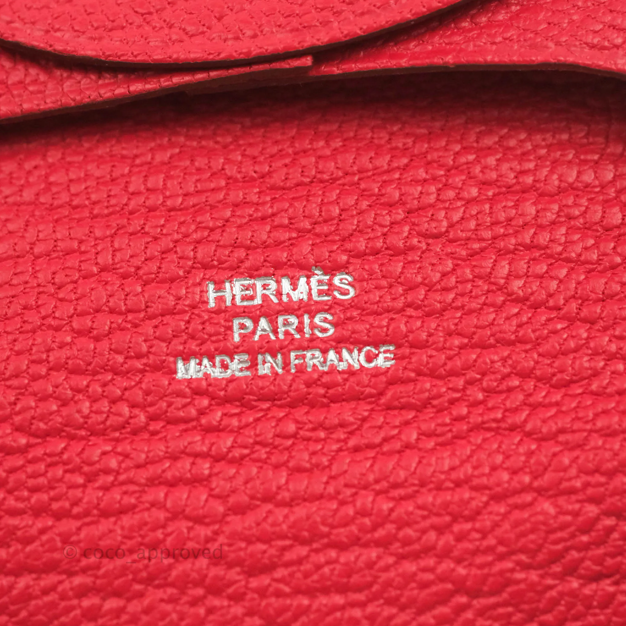 Hermes Red Bastia Coin Purse Chevre Mysore