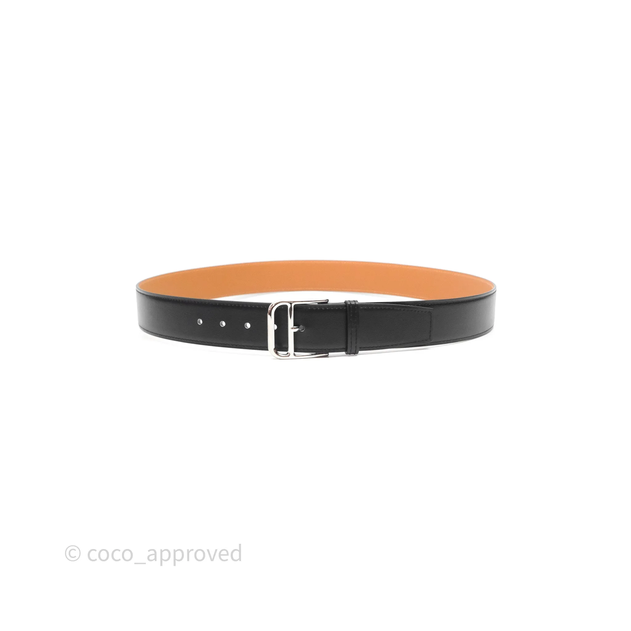Hermes Romain 35 Belt Noir Palladium Hardware