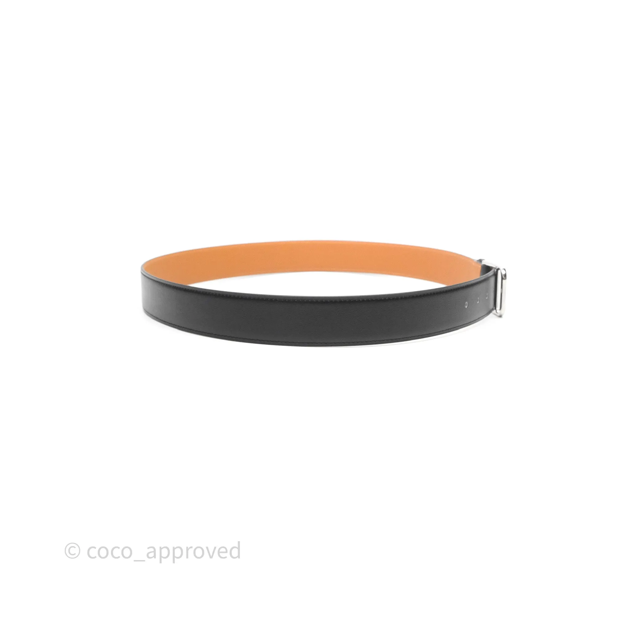 Hermes Romain 35 Belt Noir Palladium Hardware
