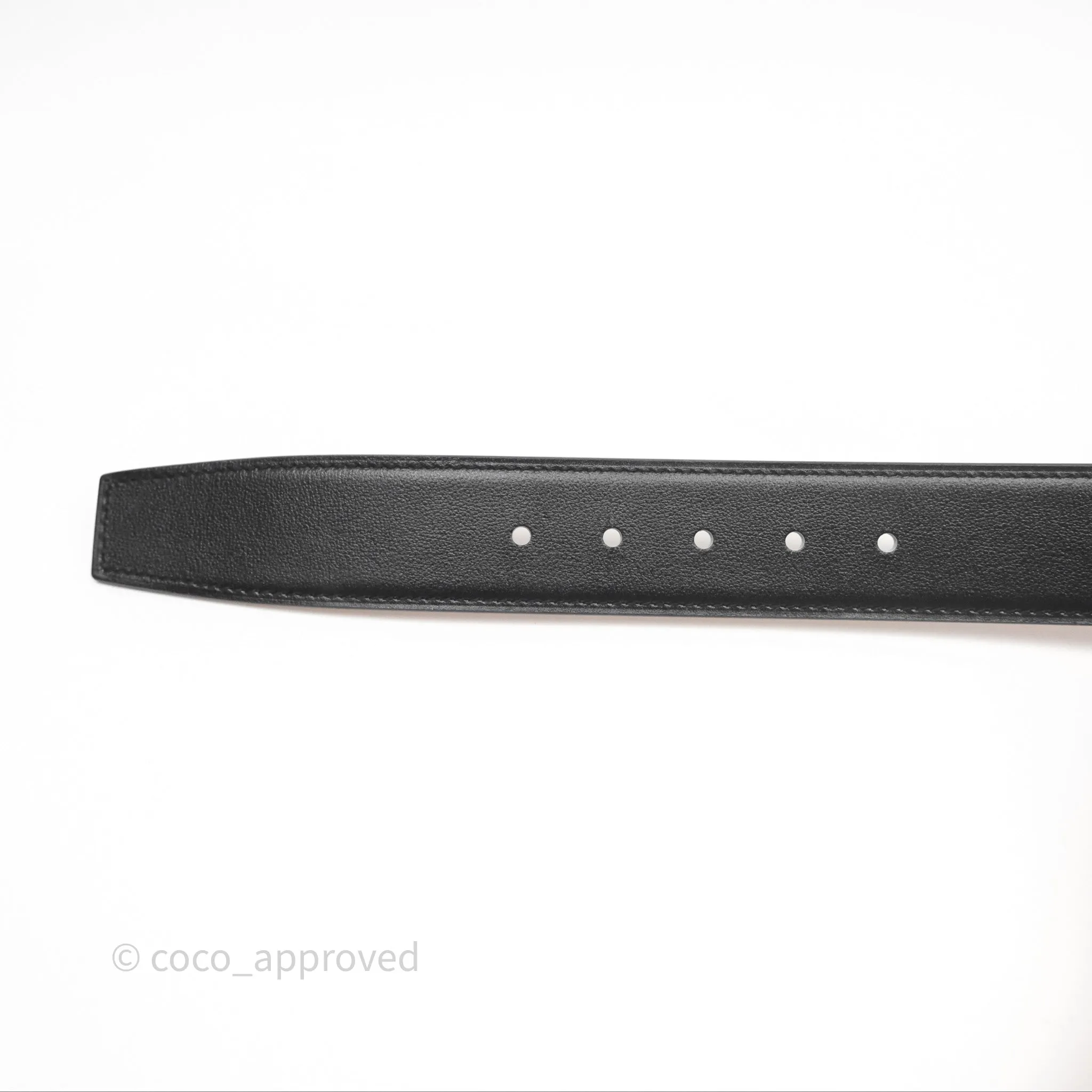 Hermes Romain 35 Belt Noir Palladium Hardware