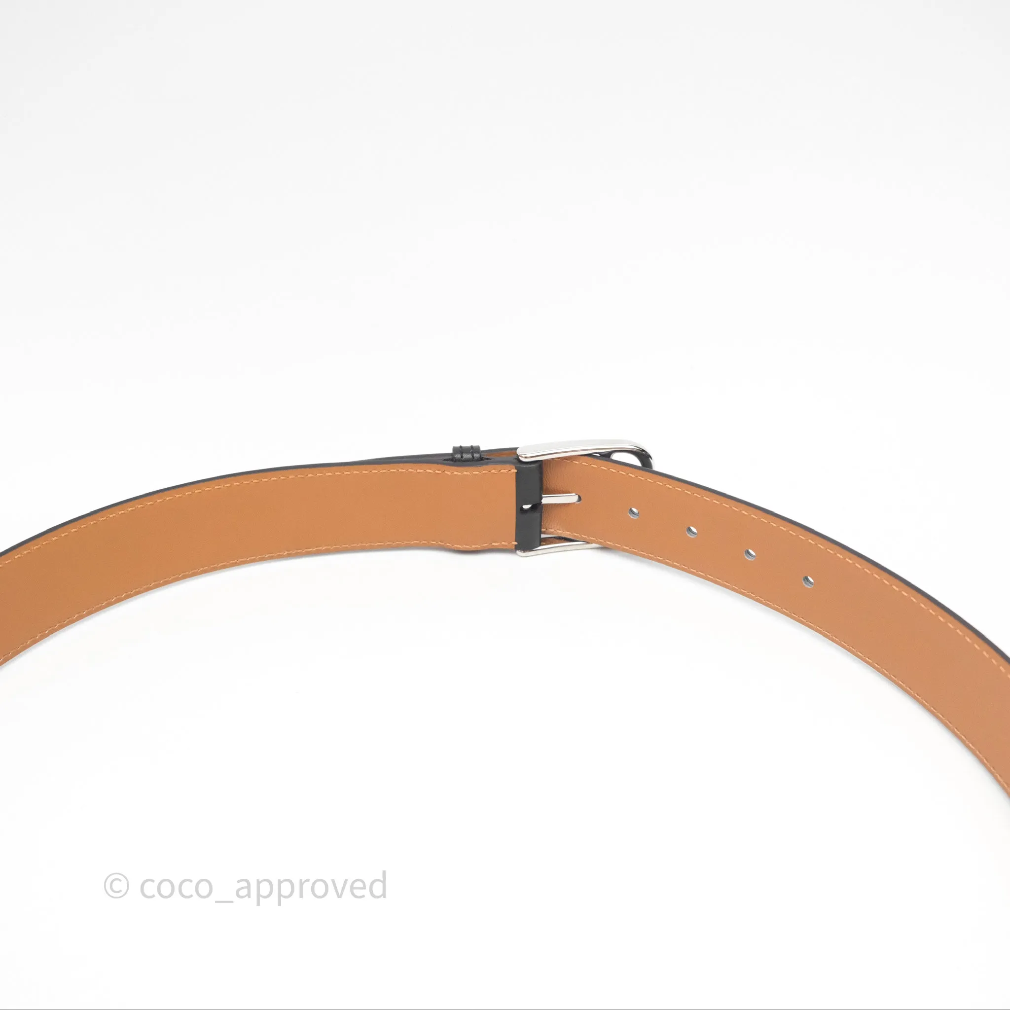 Hermes Romain 35 Belt Noir Palladium Hardware