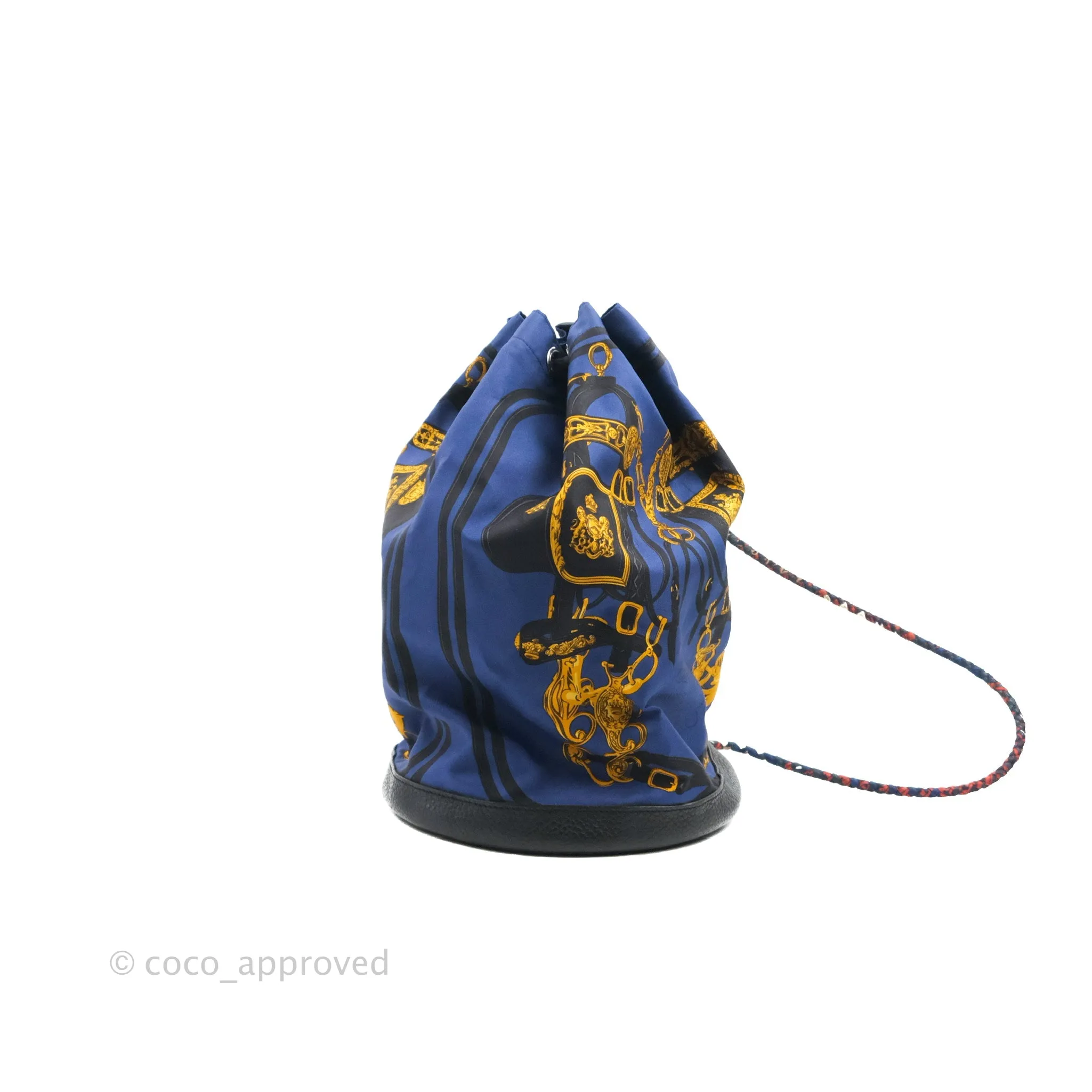 Hermes Sac Soie-Cool Drawstring Backpack Navy