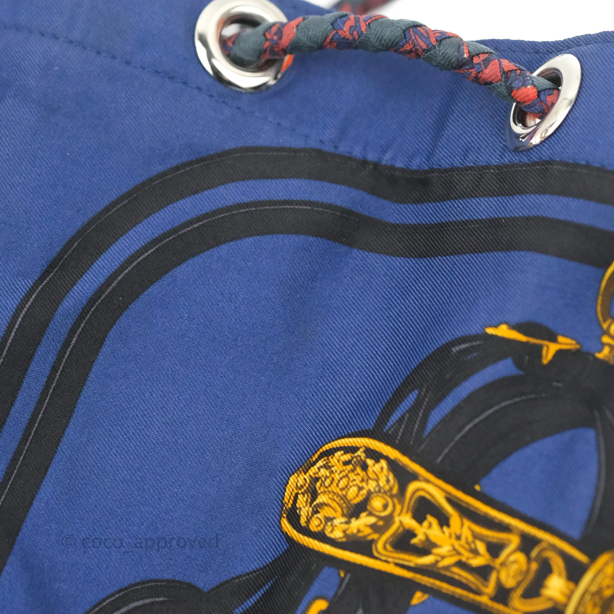 Hermes Sac Soie-Cool Drawstring Backpack Navy