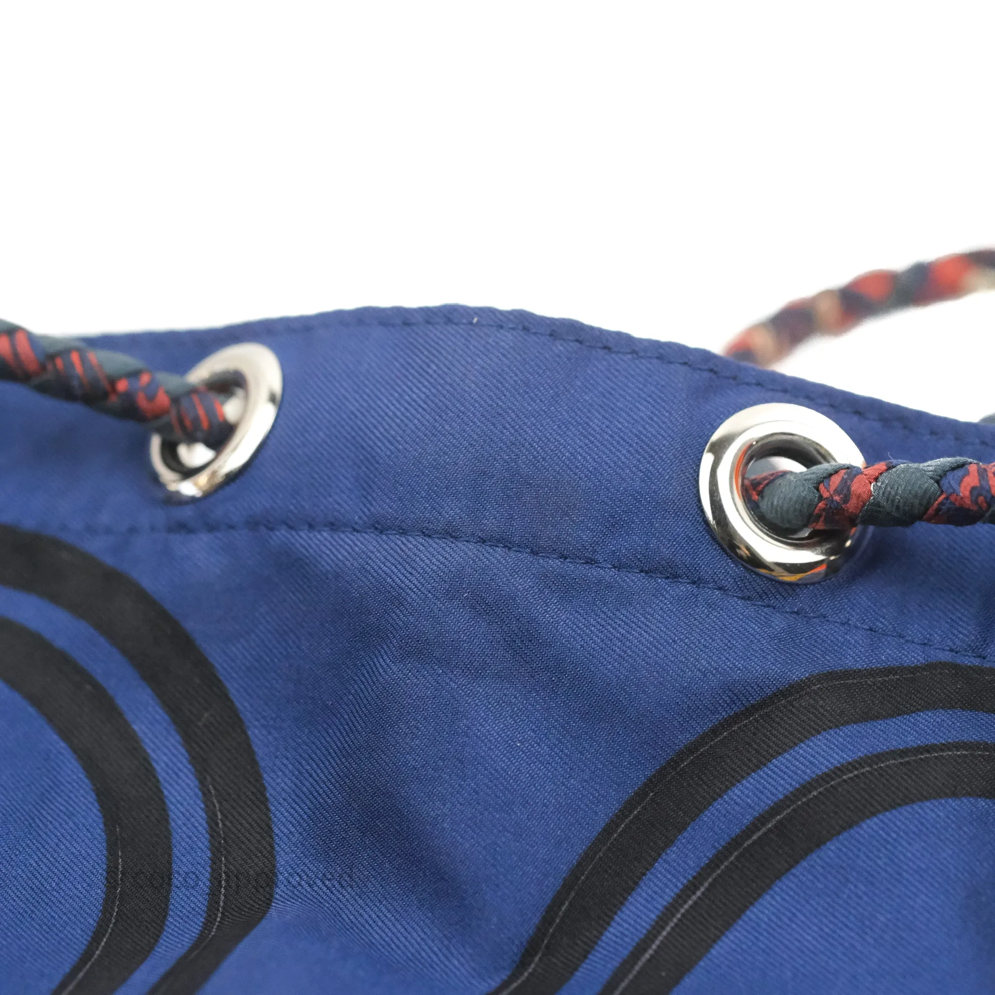 Hermes Sac Soie-Cool Drawstring Backpack Navy