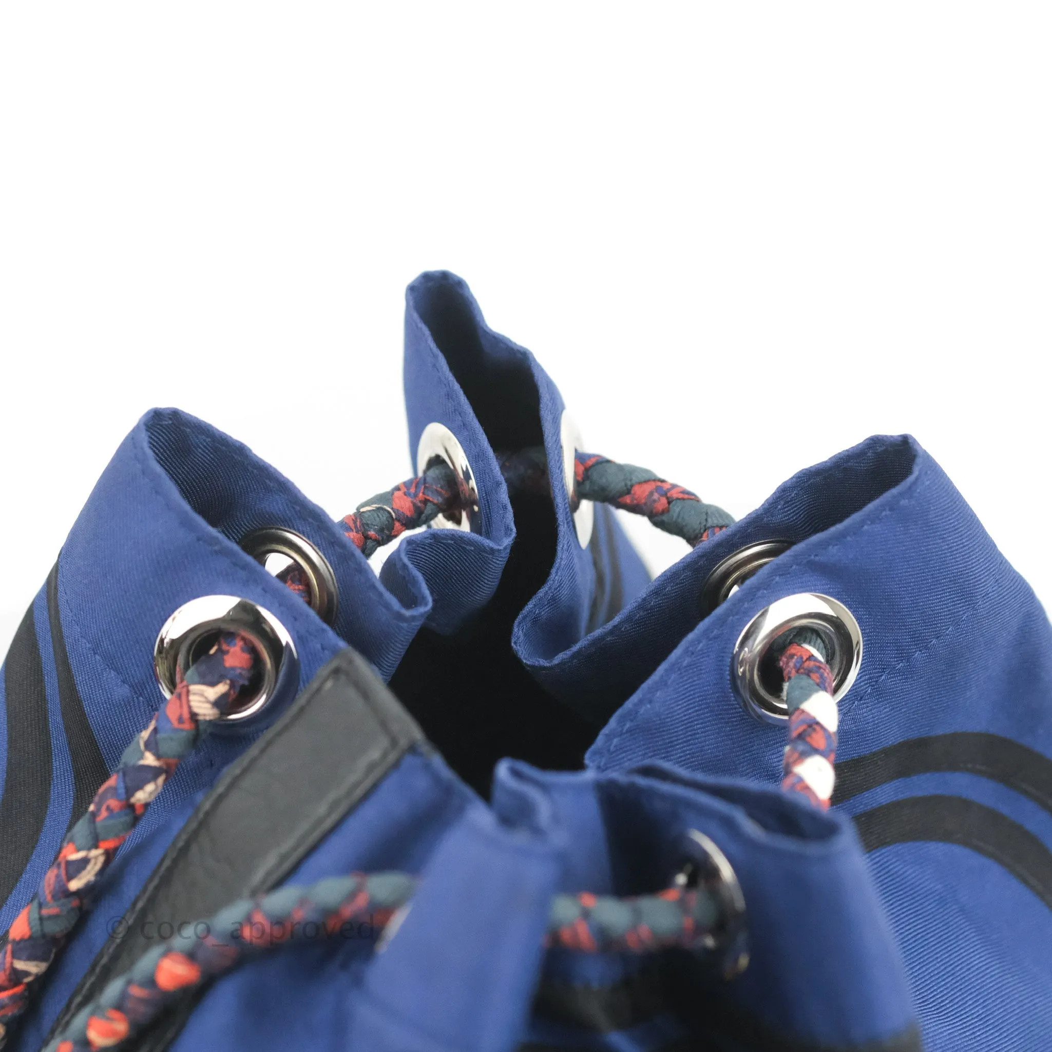 Hermes Sac Soie-Cool Drawstring Backpack Navy
